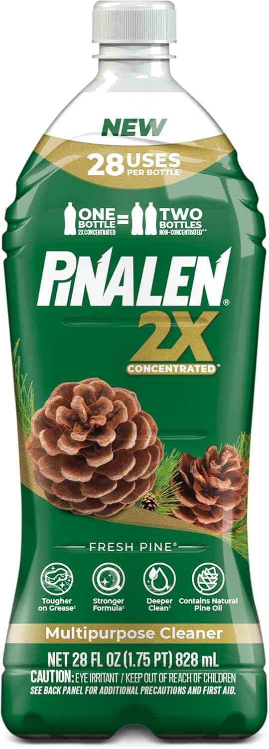 PINALEN 2X Concentrated Multipurpose Cleaner - Fresh Pine Scent - 28 fl oz - All Purpose Cleaner for Kitchen, Bathroom, Laundry, Floors & Outdoors