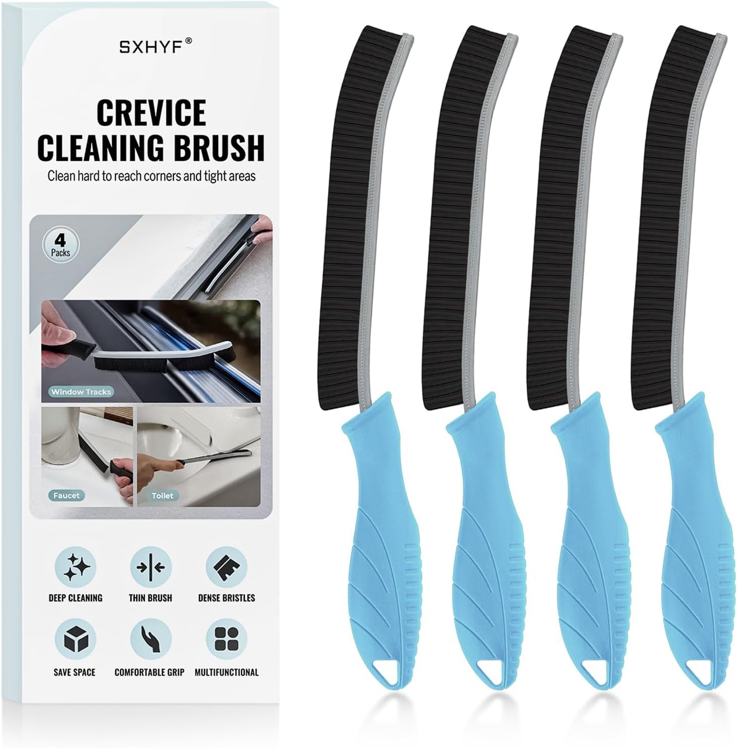 SXhyf Crevice Cleaning Brush – Hard Bristle Grout Scrub Brush for Bathroom, Kitchen & Household Cleaning