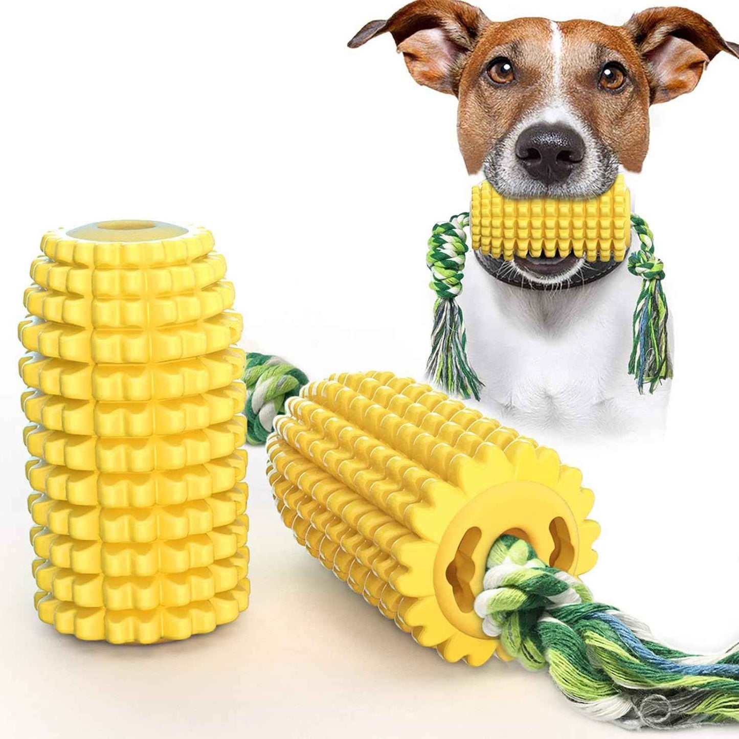 Carllg Dog Chew Toys for Aggressive Chewers, Indestructible Tough Durable Squeaky Interactive Dog Toys, Puppy Teeth Chew Corn Stick Toy for Small Medium Large Breed