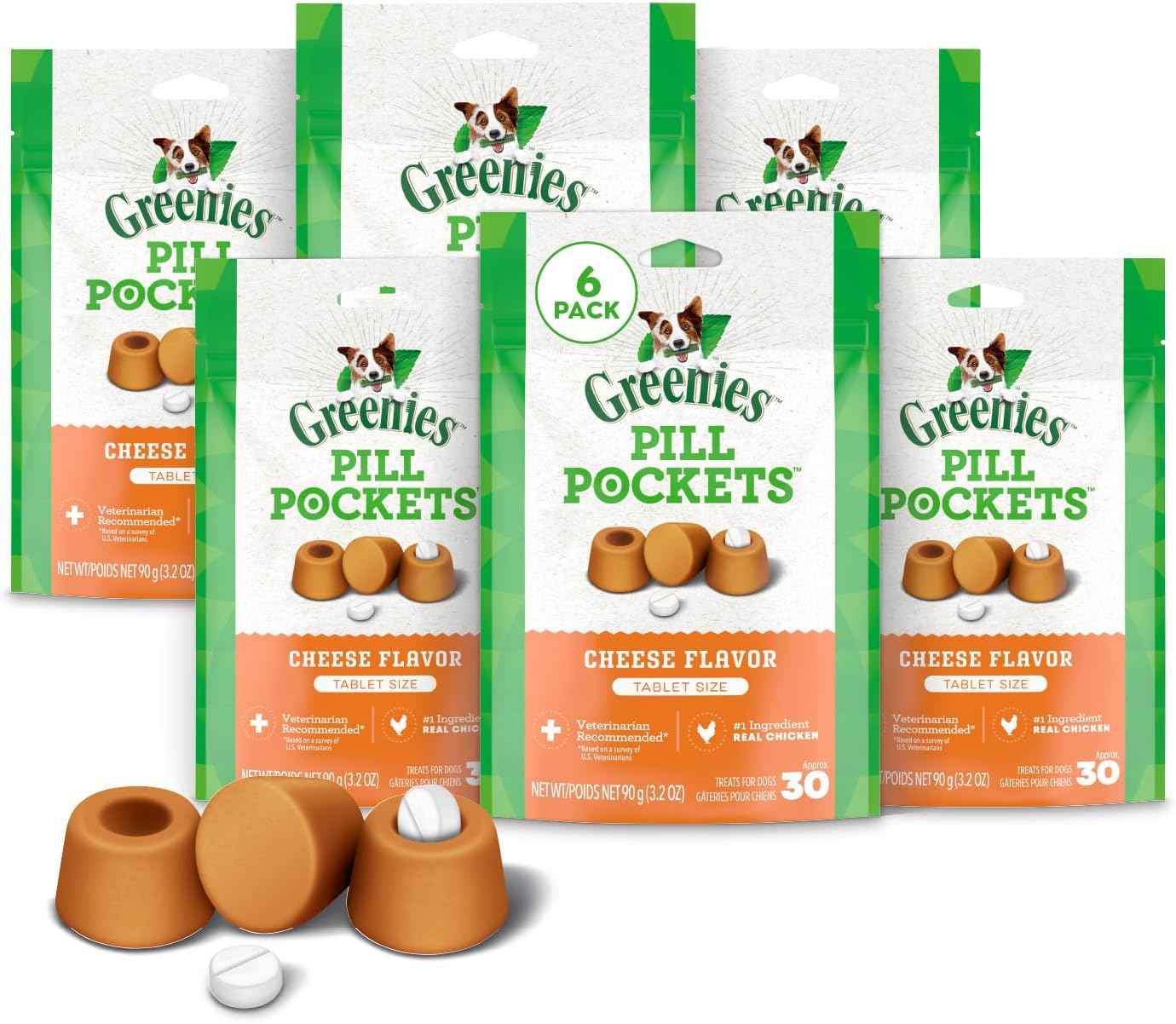 Greenies Pill Pockets for Dogs Large Size, Soft Dog Treats, Chicken Flavor, 15.8 oz. Pouch (60 Treats)