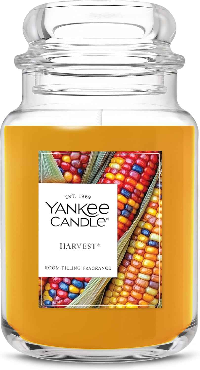 Yankee Candle Autumn Wreath, Fall Scented Candle, 22oz Large Jar with up to 150 Hour Burn Time