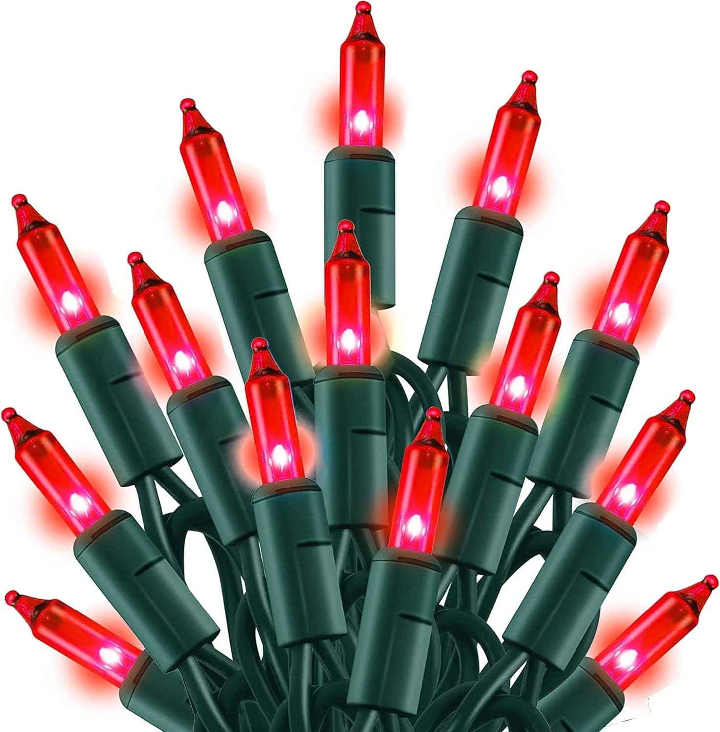 TW SHINE Warm White Christmas Lights Outdoor, 20FT 100 Count Incandescent Christmas Light Indoor, Waterproof Christmas Tree String Lights for Xmas Decorations