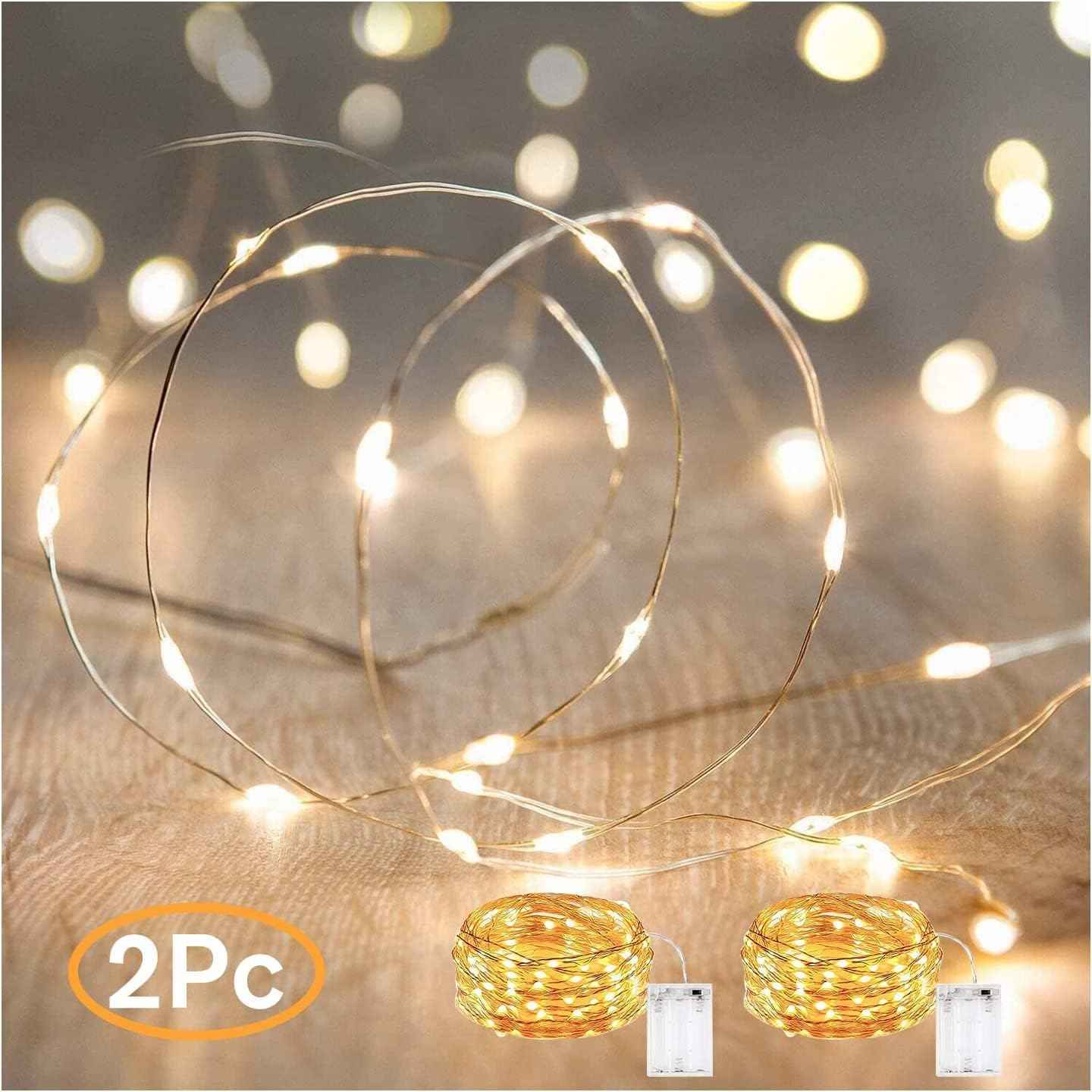 ANJAYLIA LED Fairy String Lights, 10Ft/3M 30leds Firefly String Lights Garden Home Party Wedding Festival Decorations Crafting Battery Operated Lights, Warm White
