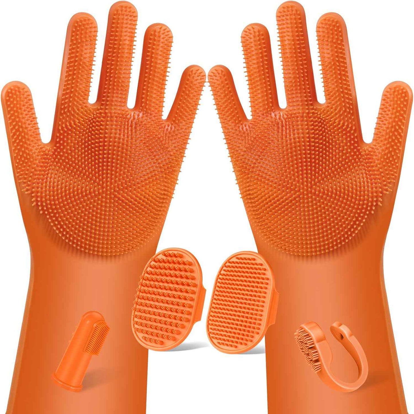 6PCS Pet Grooming Kit for Dogs,Cats and Horses | Dog Washing Gloves | Dog Bath Brush | Dog Bath Gloves | Dog Shampoo Brush | Pet Grooming Gloves | Dog Bath Supplies (Navy Blue)