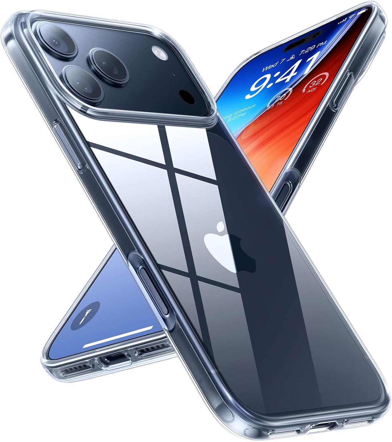 Crystal clear iPhone 17 Pro Max case with anti-yellowing military-grade protection and shock-absorbing TPU bumper – Rayz Mart