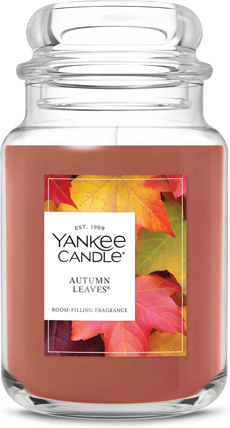 Yankee Candle Autumn Wreath, Fall Scented Candle, 22oz Large Jar with up to 150 Hour Burn Time