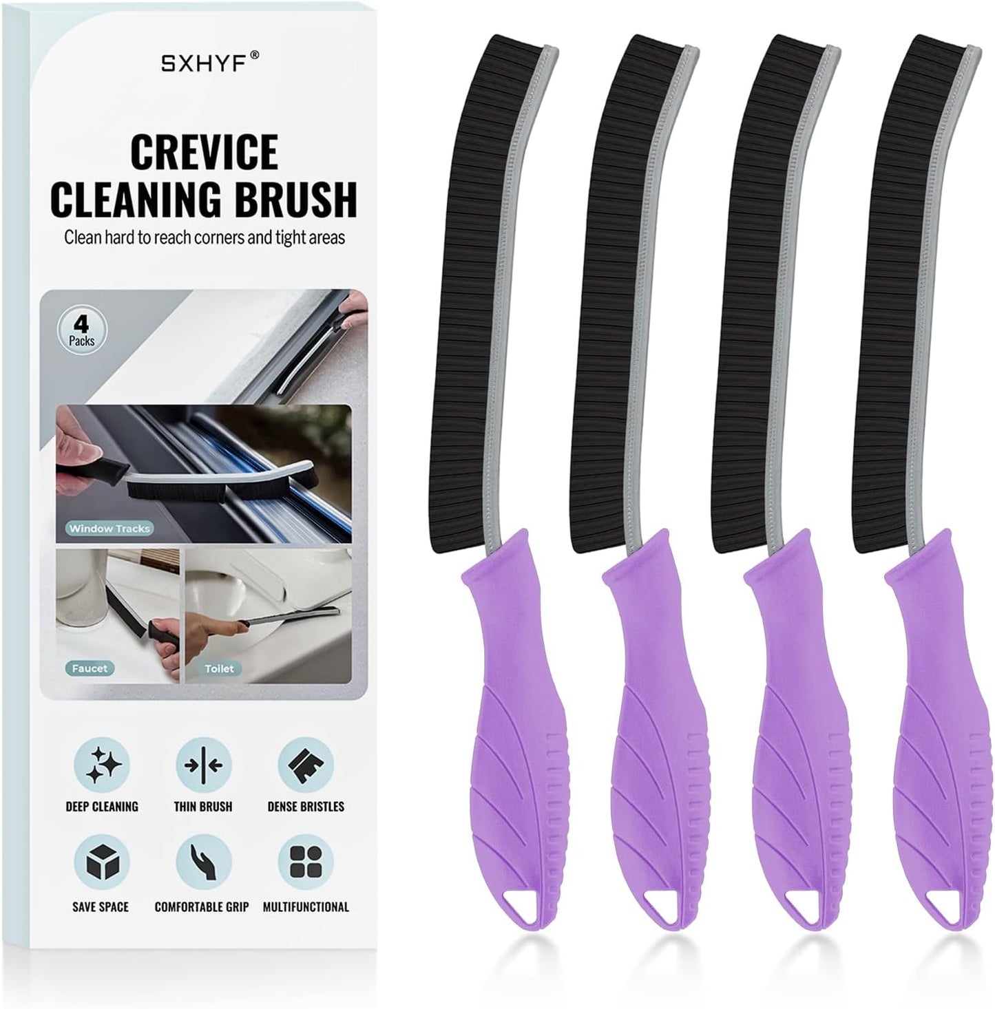 SXhyf Crevice Cleaning Brush – Hard Bristle Grout Scrub Brush for Bathroom, Kitchen & Household Cleaning