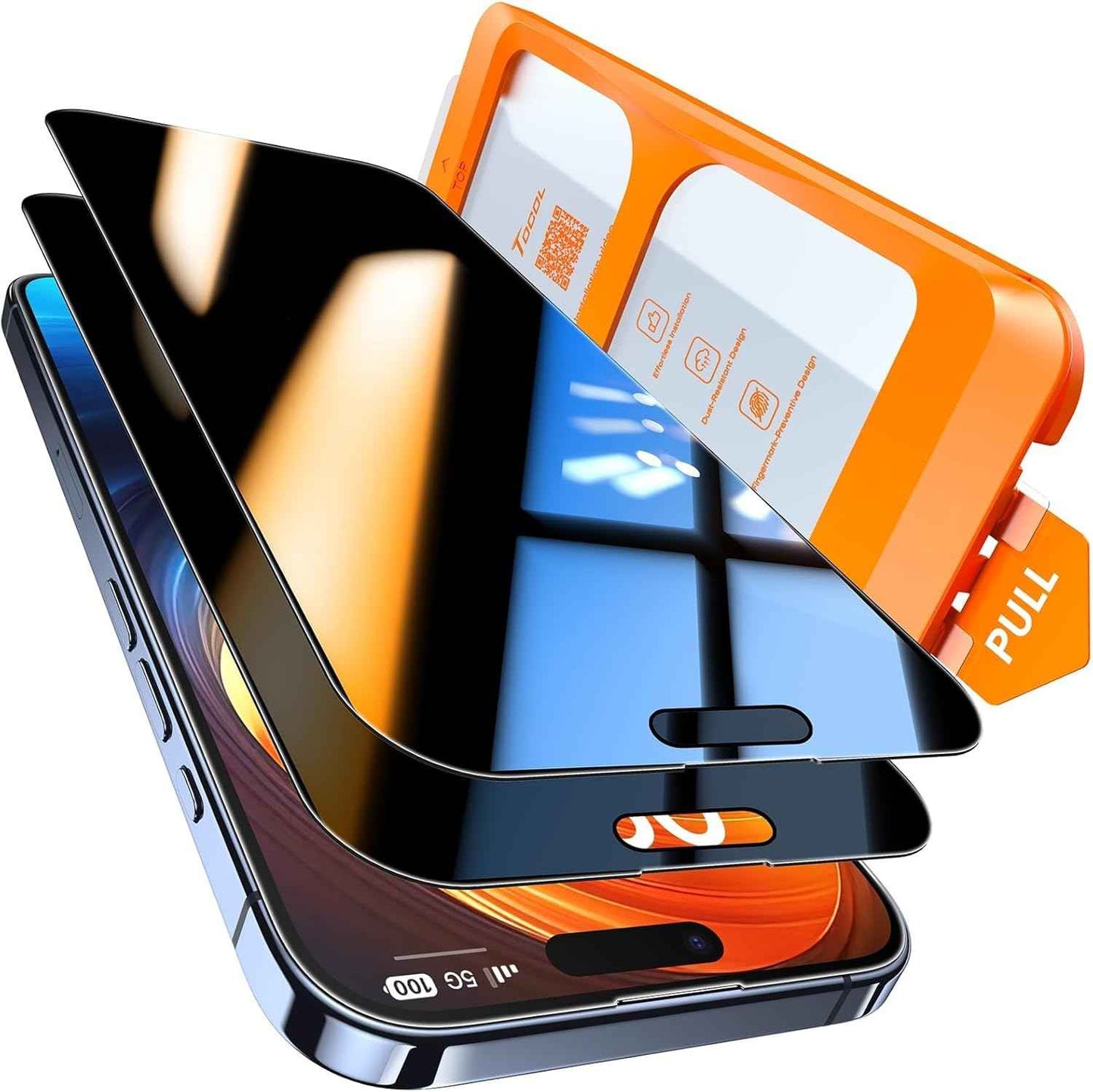 TOCOL for iPhone 17 Screen Protector 6.3 inch 9H Hardness Military Grade Shatterproof HD Tempered Glass for Full Coverage Protection 2 Pack