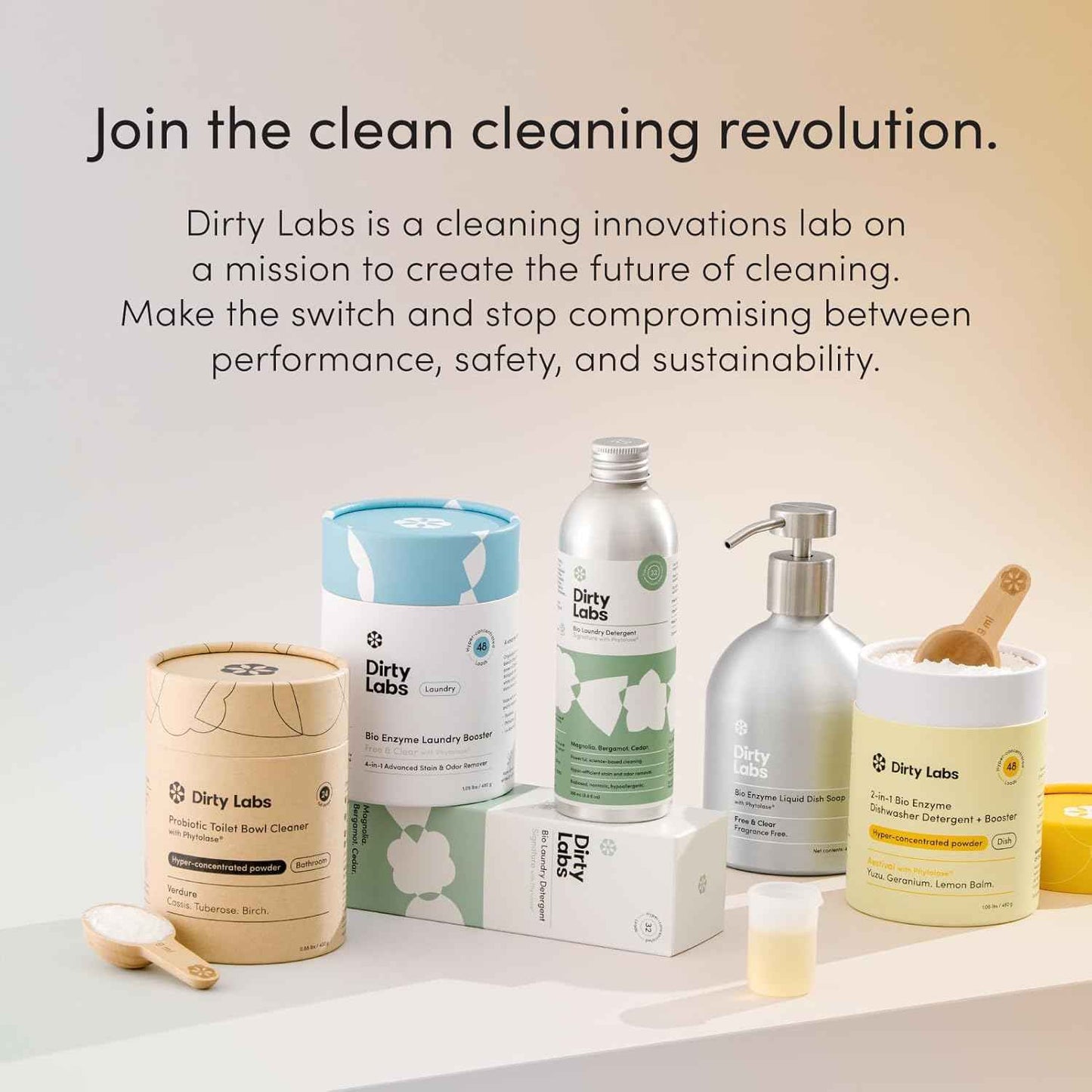 Dirty Labs Probiotic Toilet Bowl Cleaner Powder with Phytolase Bio Enzymes | Septic-Safe, Biodegradable, Bleach-Free | Verdure Scent