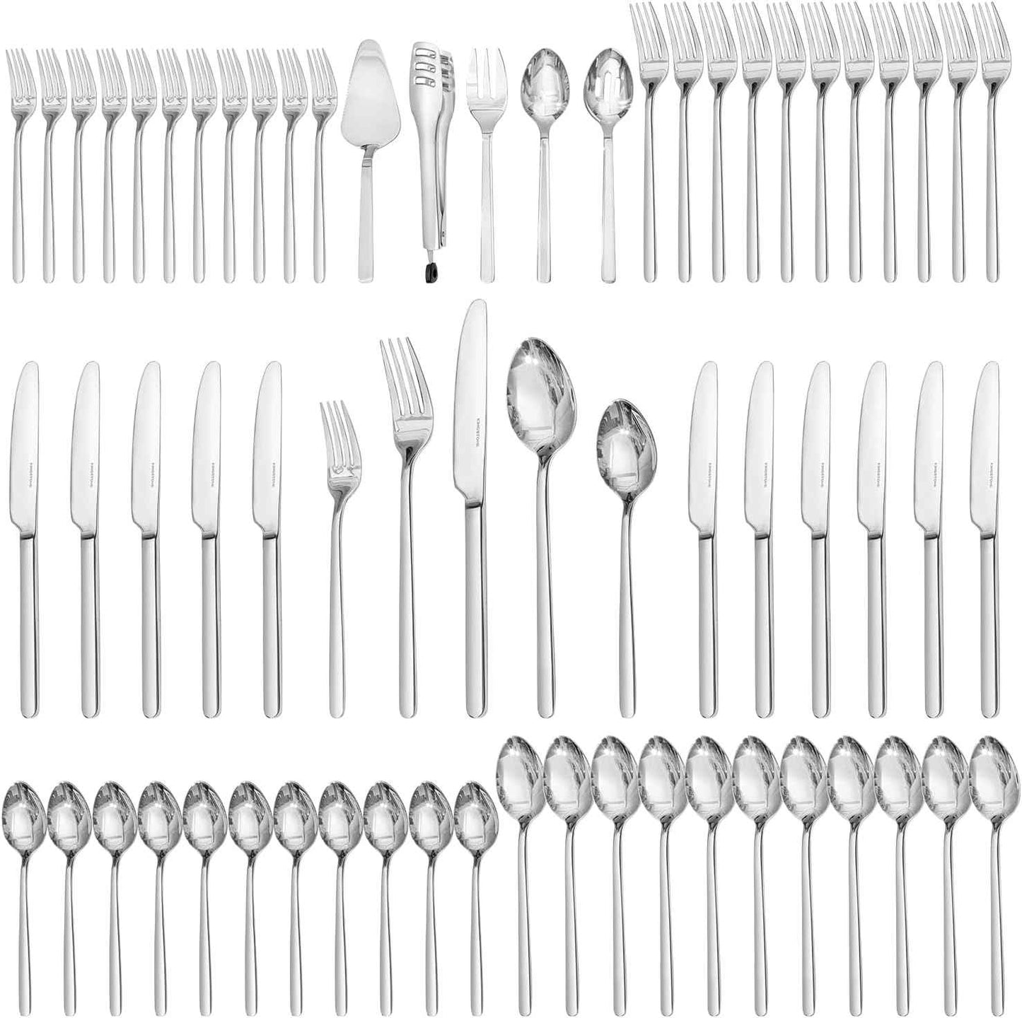 KINGSTONE Silverware Set, 20 Piece Flatware Cutlery Set for 4, 18/10 Stainless Steel Silverware Mirror Polished Dishwasher Safe for Home, Restaurant, Wedding, Party(Silver, 20 pieces for 4)
