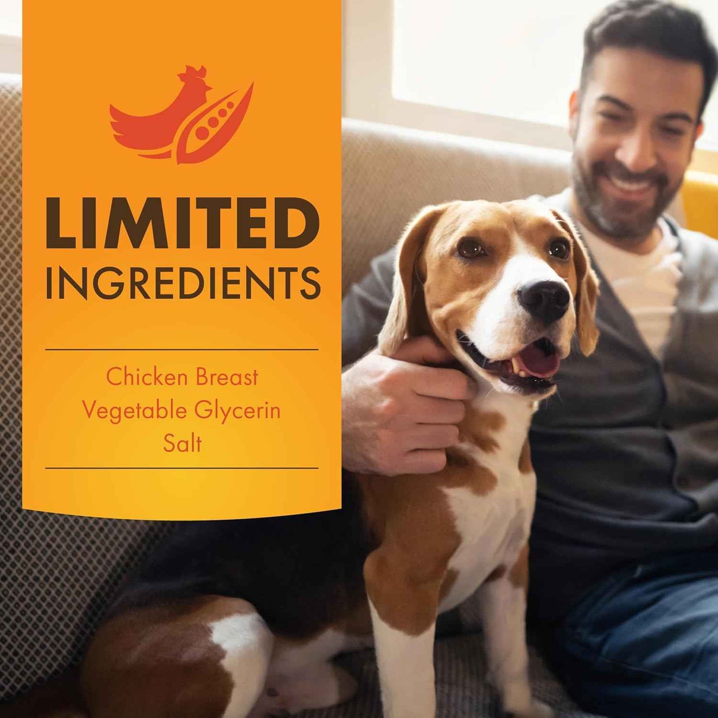 Dog Treats, Chicken Jerky for Dogs, Made with 100% Real Chicken Breast, 16 Ounces, Healthy, Easily Digestible, Long-Lasting, High Protein Dog Treat, Satisfies Dog's Urge to Chew