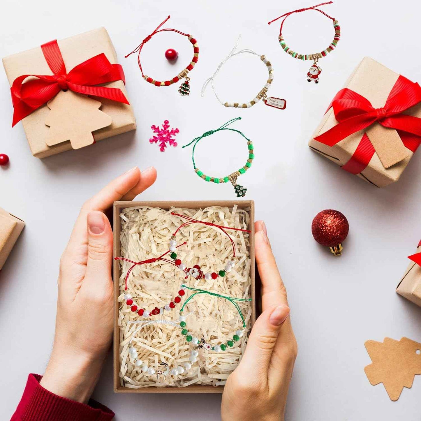 Bovemee 8pcs Christmas Bracelets For Women Gifts Merry Christmas In July Decorations Holiday Party Favors Stocking Stuffers Crafts Jewelry Bracelet