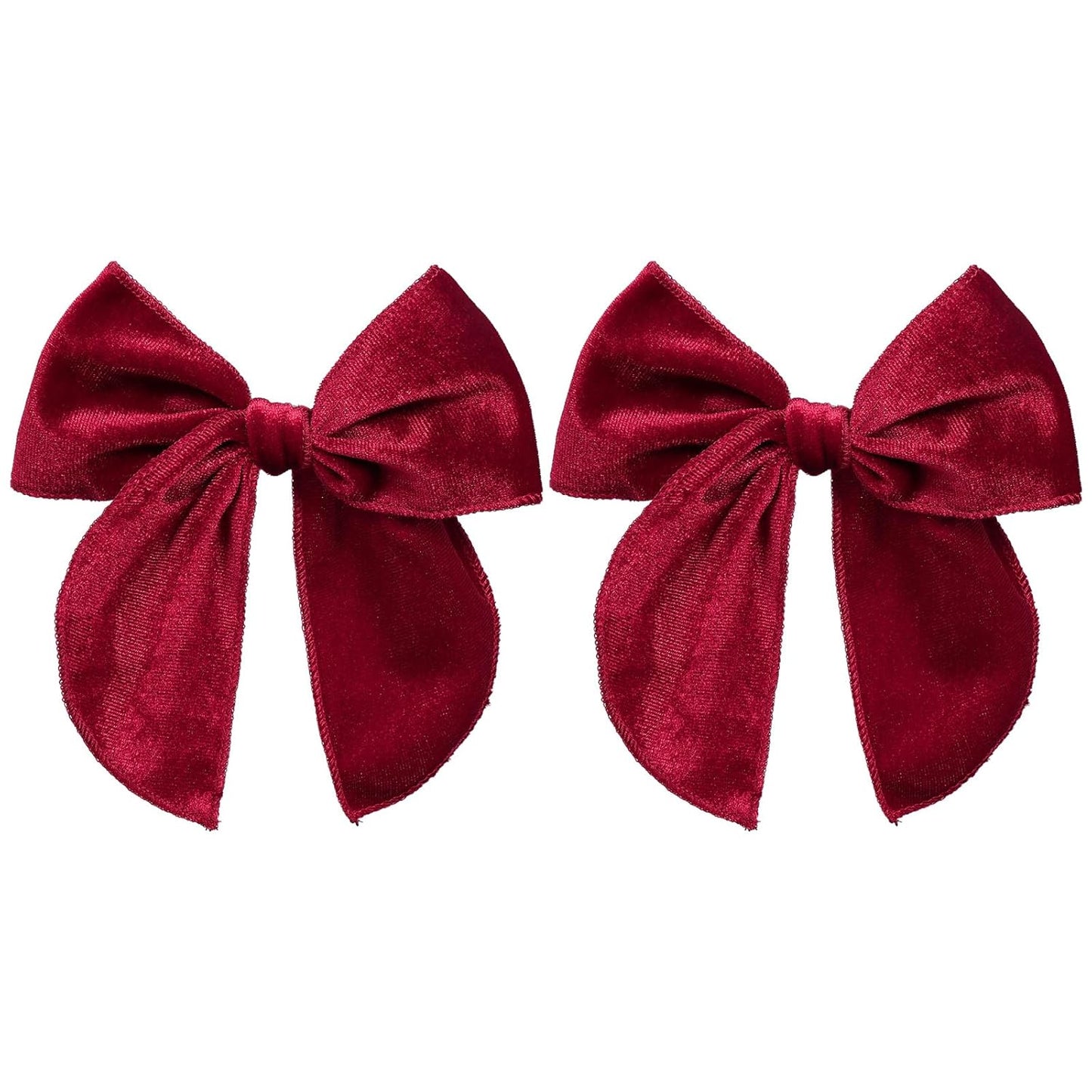 5" Red Christmas Velvet Fable Hair Bows Kids Big Velvet Ribbon Sailor Bow Alligator Clip Cheer Barrettes Hairpins Valentines New Year Gift Accessory for Toddler Teen Baby Girls