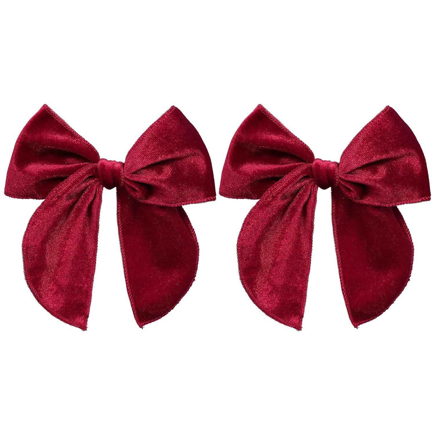 5" Red Christmas Velvet Fable Hair Bows Kids Big Velvet Ribbon Sailor Bow Alligator Clip Cheer Barrettes Hairpins Valentines New Year Gift Accessory for Toddler Teen Baby Girls