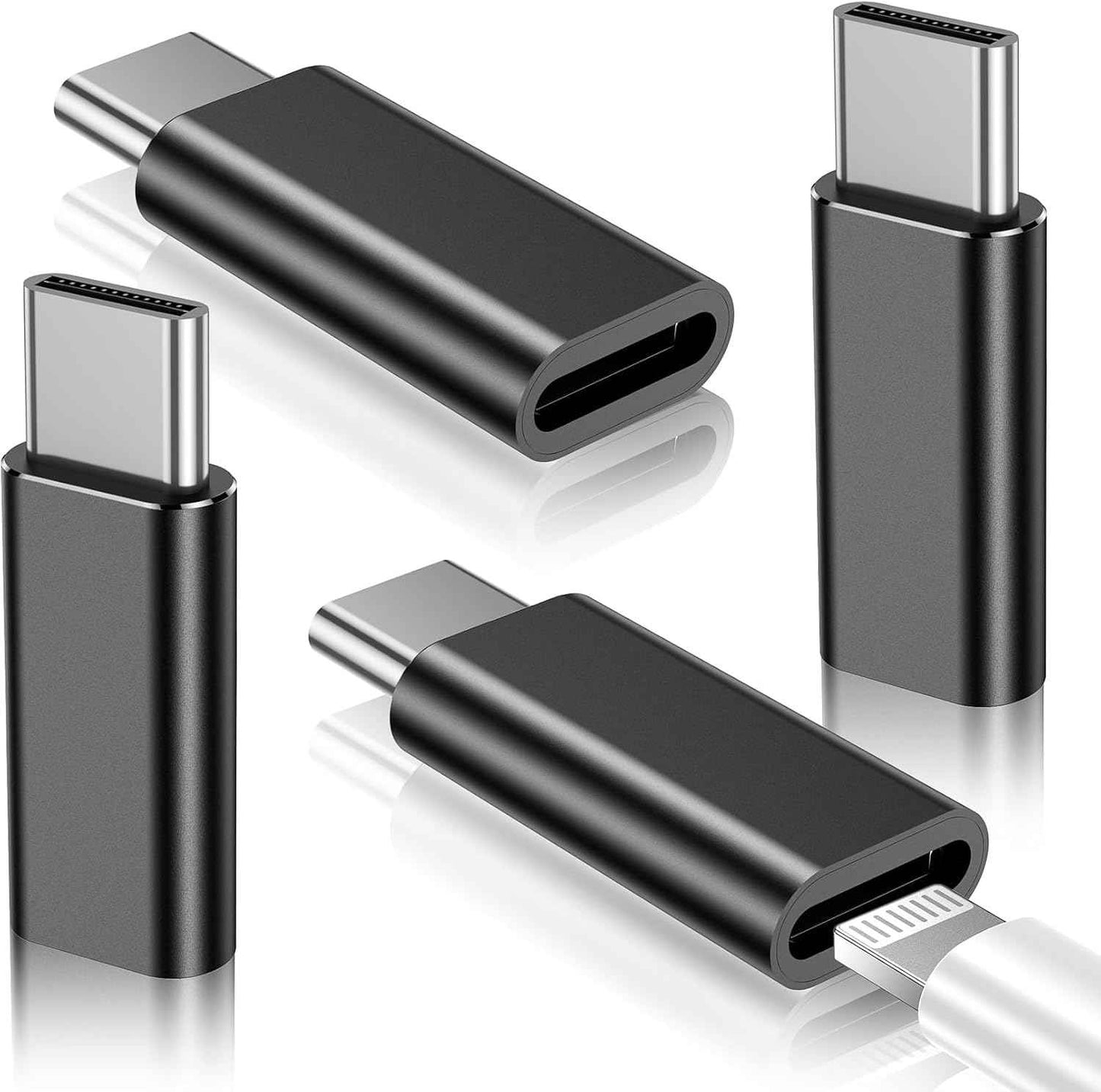 Temdan 4 Pack Lightning to USB C Adapter for iPhone 15/16/17 Pro/17 Pro Max,for iPhone 17/16 Charger,17/16 Accessories,Fast Charging & Data Transfer,USB C Charger Connector Cable,Not for Audio/OTG