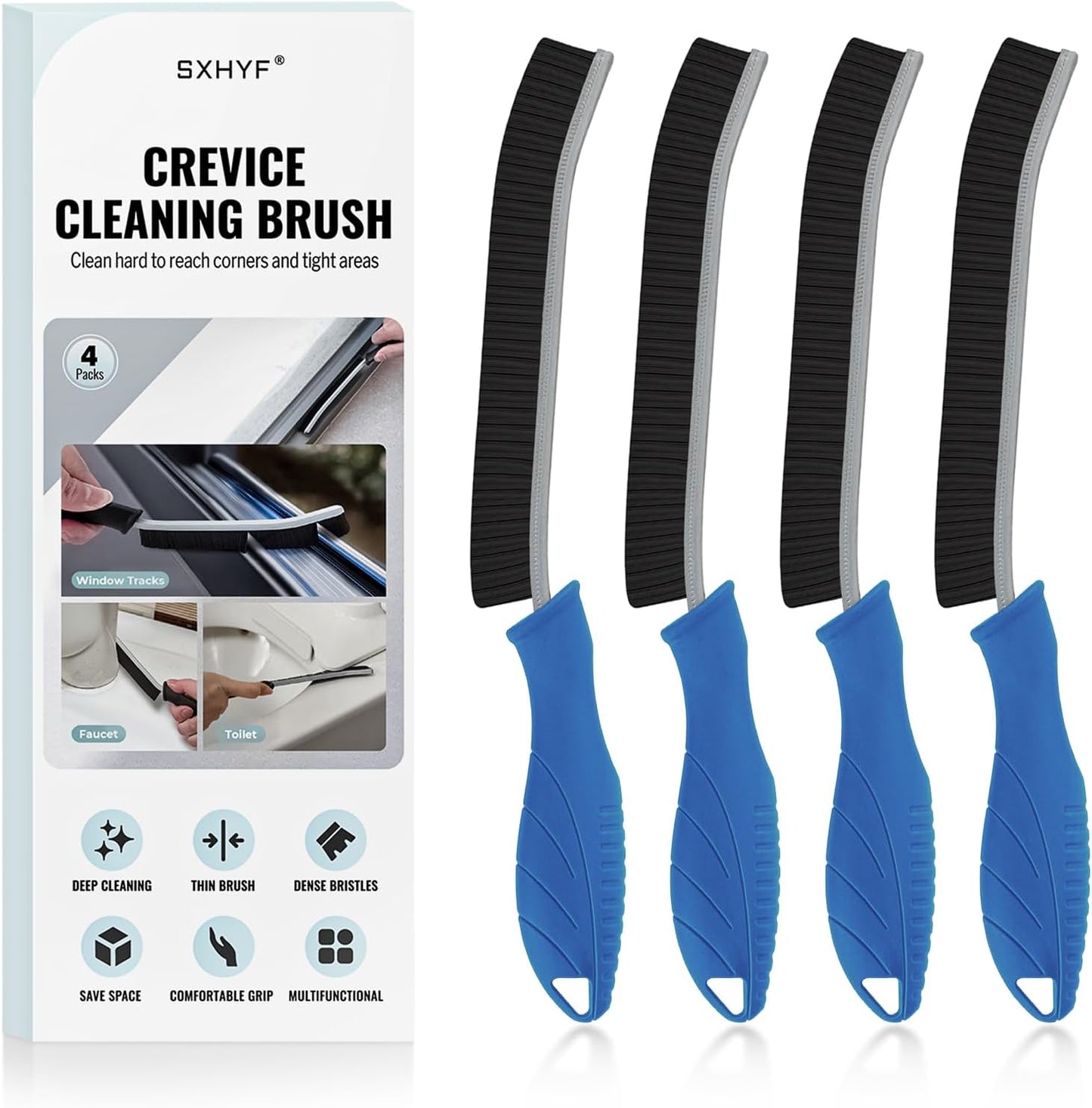 SXhyf Crevice Cleaning Brush – Hard Bristle Grout Scrub Brush for Bathroom, Kitchen & Household Cleaning