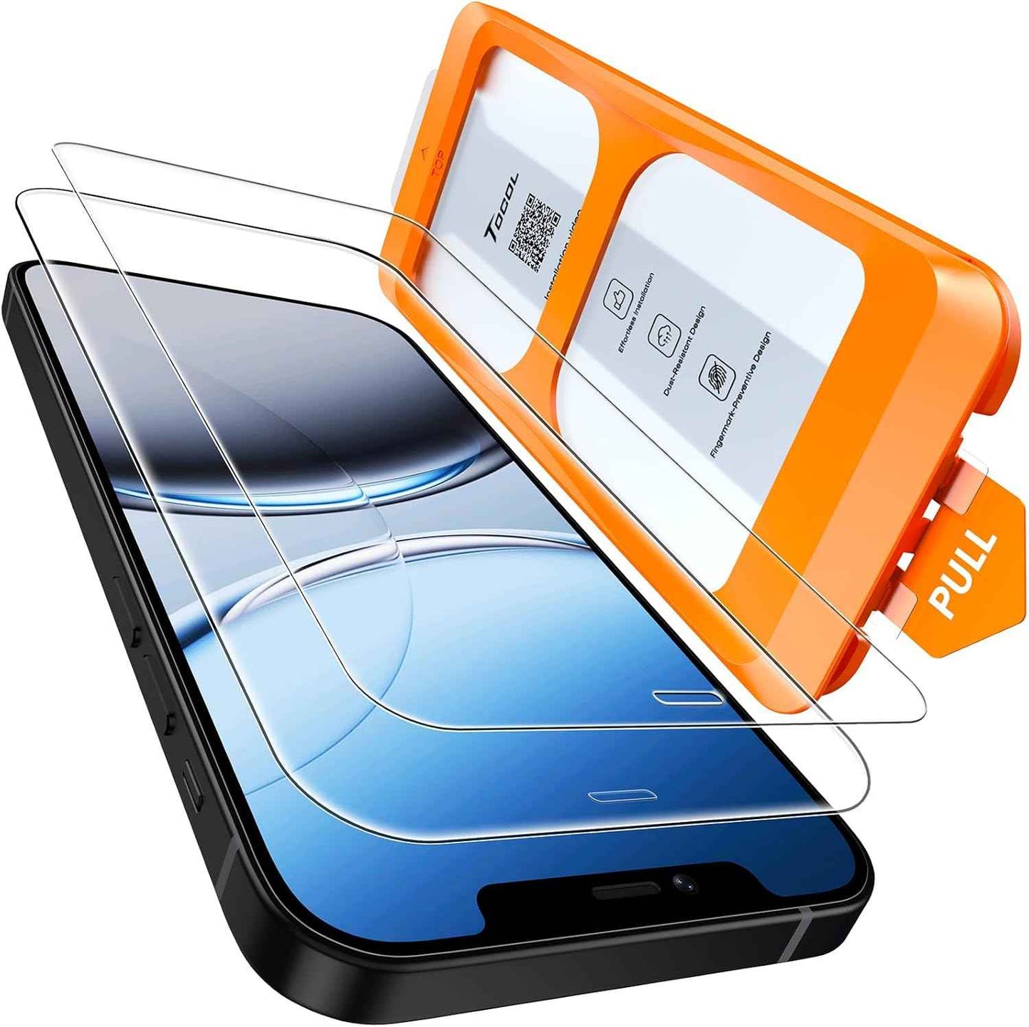 TOCOL for iPhone 17 Screen Protector 6.3 inch 9H Hardness Military Grade Shatterproof HD Tempered Glass for Full Coverage Protection 2 Pack