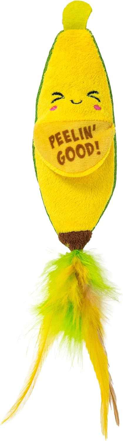 Catstages Crunchy Pickle Kicker Cat Toy – Plush Crinkle Toy with Catnip and Dental Mesh, 6.5"