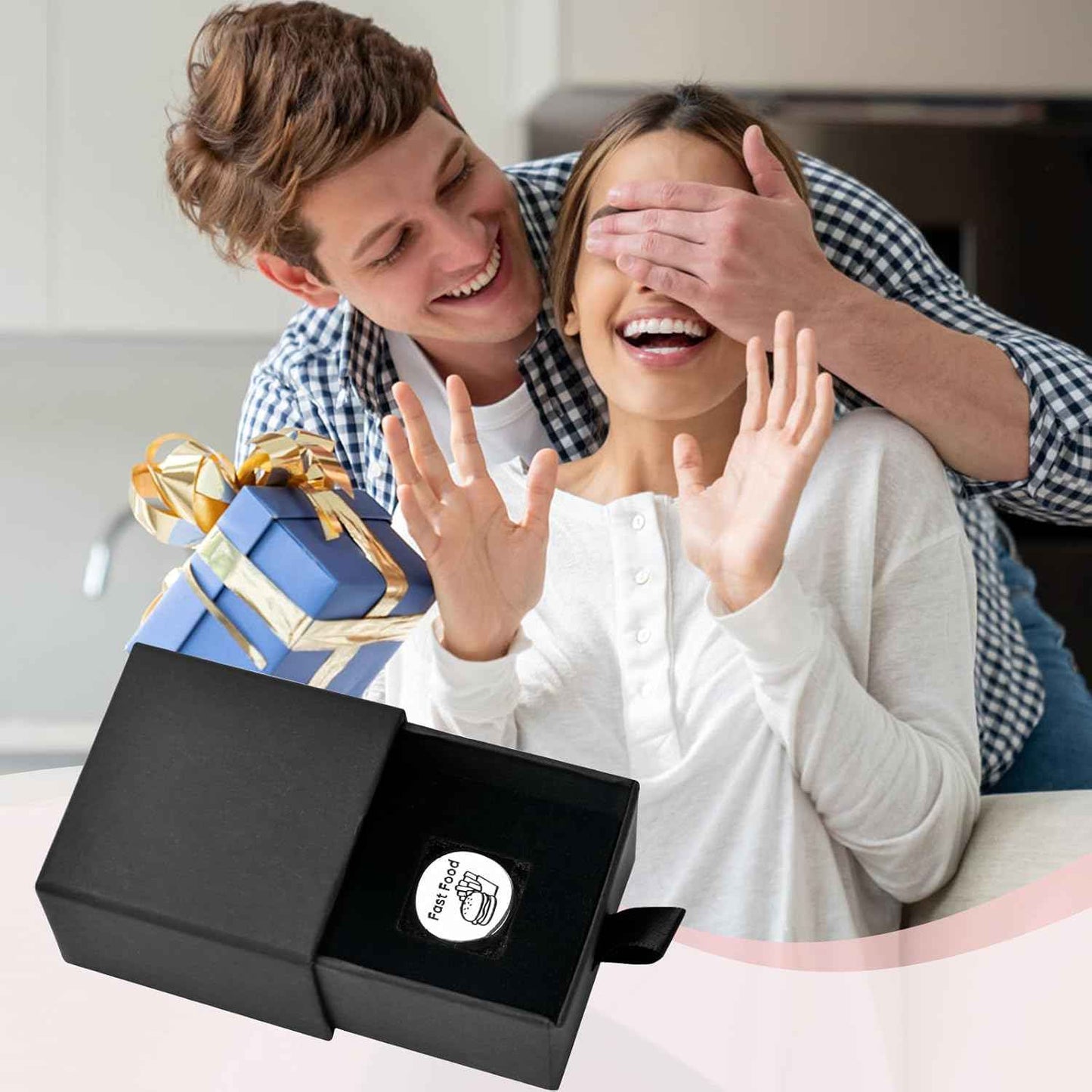 Valentines Day Gifts for Him Her: Steel Food Decision Dice Funny Gifts for Men Women Couple Girlfriend Boyfriend Husband Wife Anniversary Birthday Wedding Fathers Day Christmas Stocking Stuffers