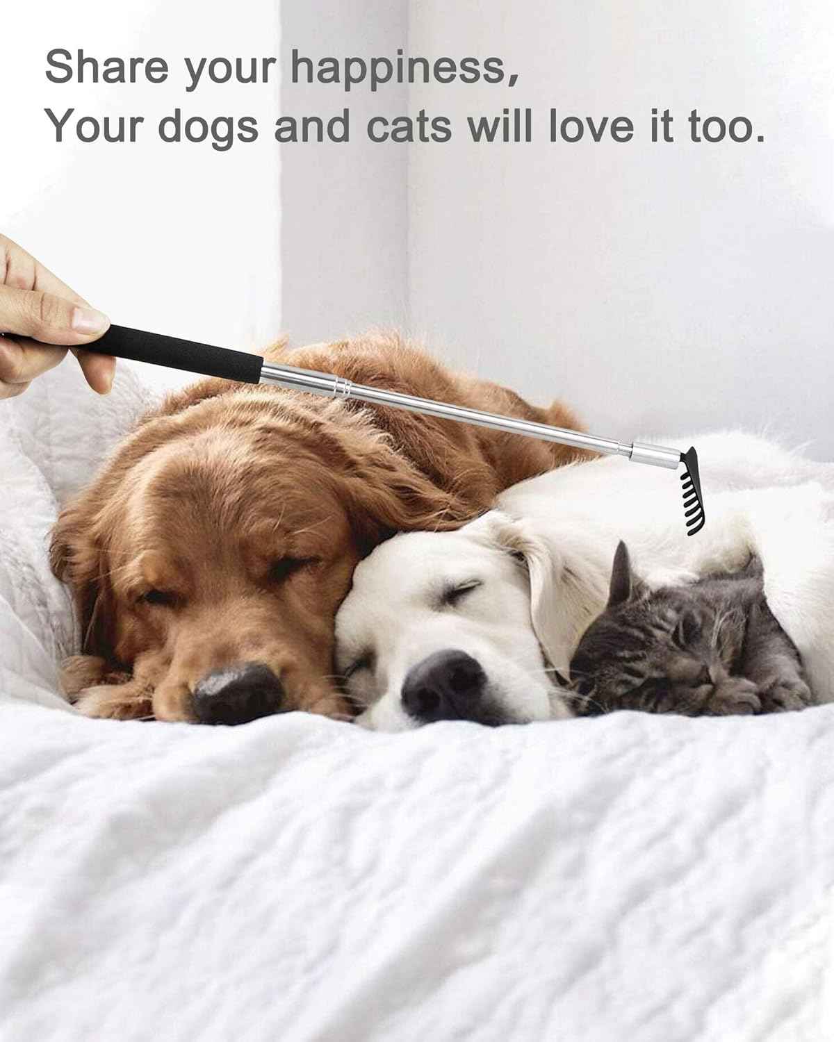 Portable Extendable Back Scratcher, 2 Pack Metal Telescoping Backscratchers for Adults, Kids,Dogs Itch Scratcher with Beautiful Gifts Packaging