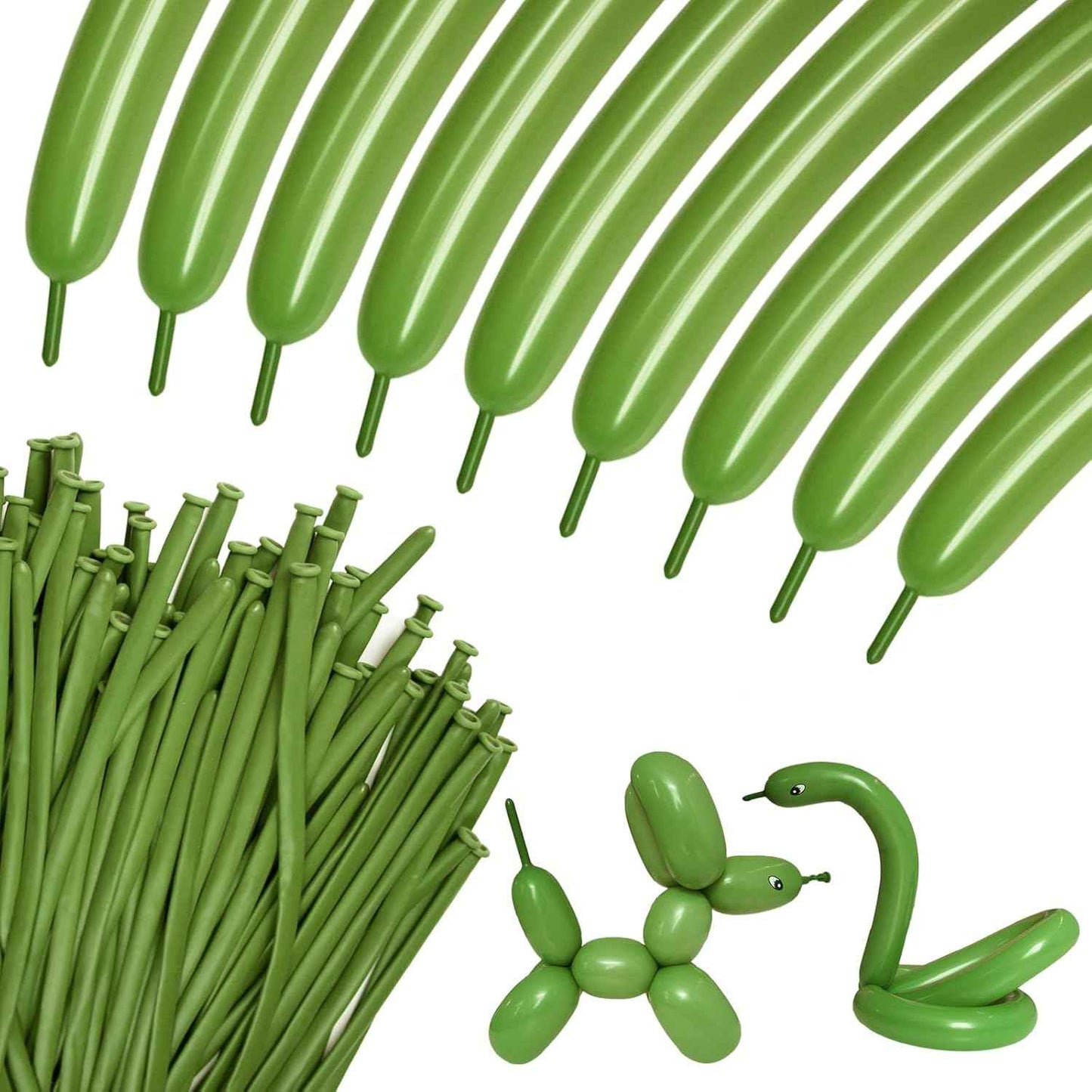 100Pcs 260 Balloons White Long Balloons for Balloon Garland Thickening Skinny Latex Twisting Balloon for Animals Modeling Christmas Birthday Wedding Party Decorations