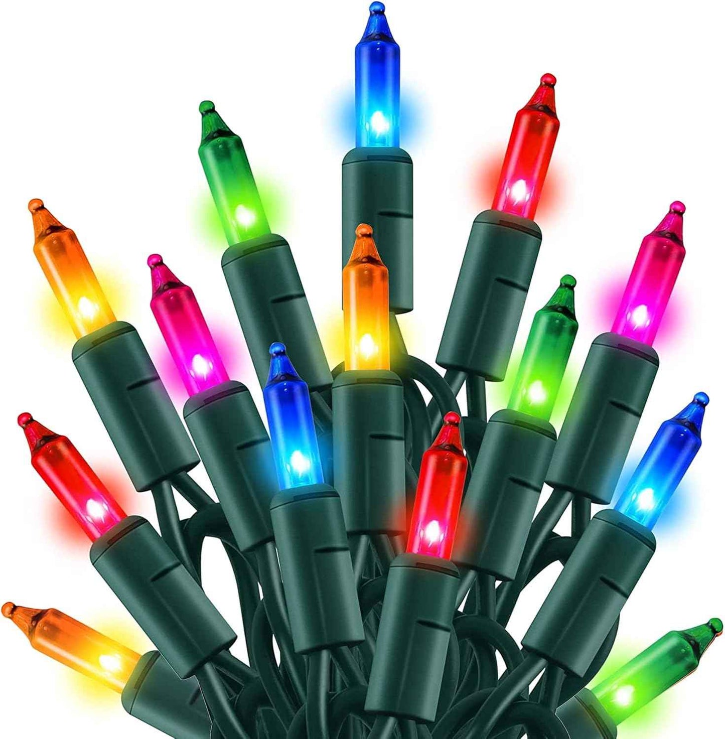 TW SHINE Warm White Christmas Lights Outdoor, 20FT 100 Count Incandescent Christmas Light Indoor, Waterproof Christmas Tree String Lights for Xmas Decorations