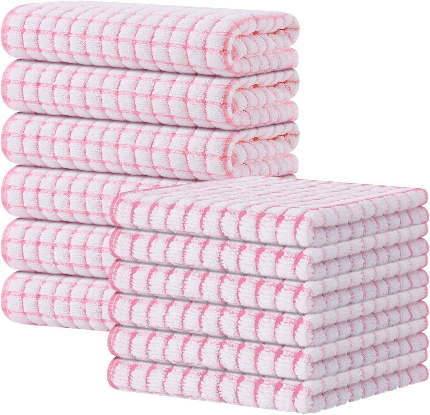 Kitinjoy Cotton 8 Pack Terry Kitchen Dish Cloths, 12 x 12 Inches Super Soft and Absorbent Dish Rags, Quick Drying Dish Towels for Washing Dishes, Mixed Color