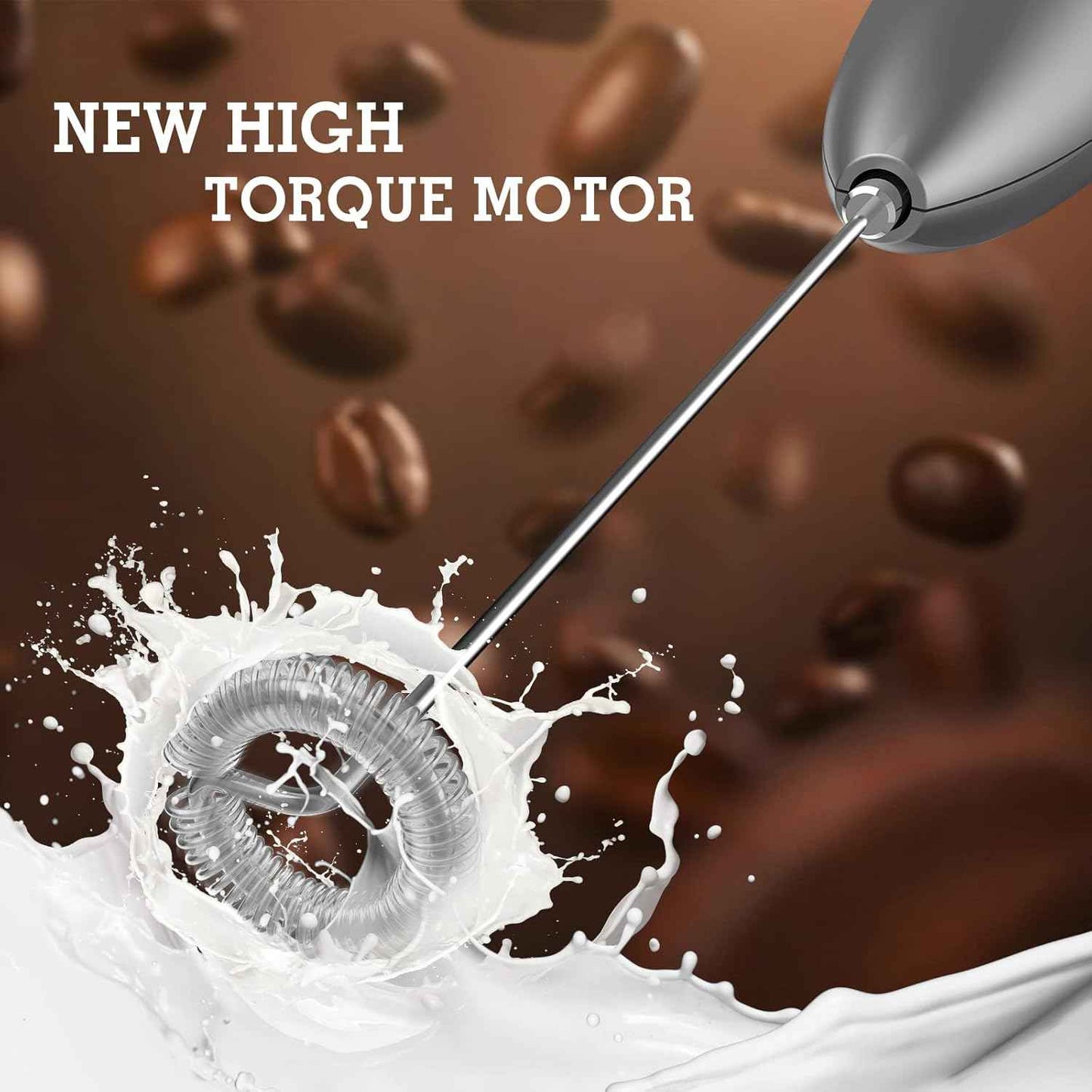 SIMPLETaste Battery-Operated Electric Milk Frother, Drink Mixer with Stainless Steel Whisk and Stand for Cappuccino, Bulletproof Coffee, Latte