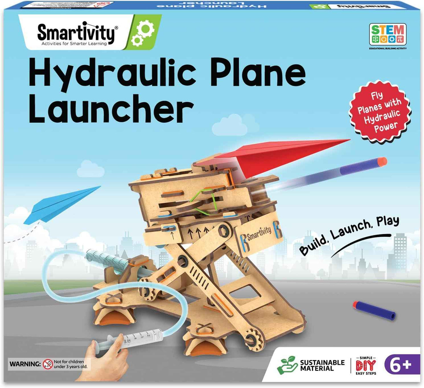 Smartivity DIY 2in1 Hydraulic Airplanes & Darts Launcher STEM Toy for Kids Ages 6 to 14 Years I Christmas, Birthday Gifts for Smart Kids | DIY Science Kit for Boys & Girls 6, 8,10,12,14 Years Old