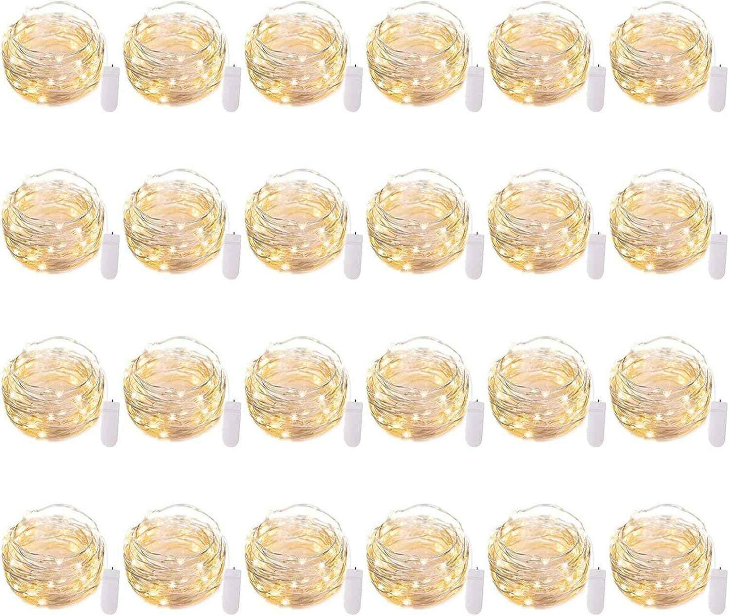 Brightown 12 Pack LED Fairy Lights, Battery Operated 7FT Firefly String Lights with 20 Waterproof LEDs on Silver Wire for DIY Crafts, Wedding Centerpieces, Party & Christmas Décor