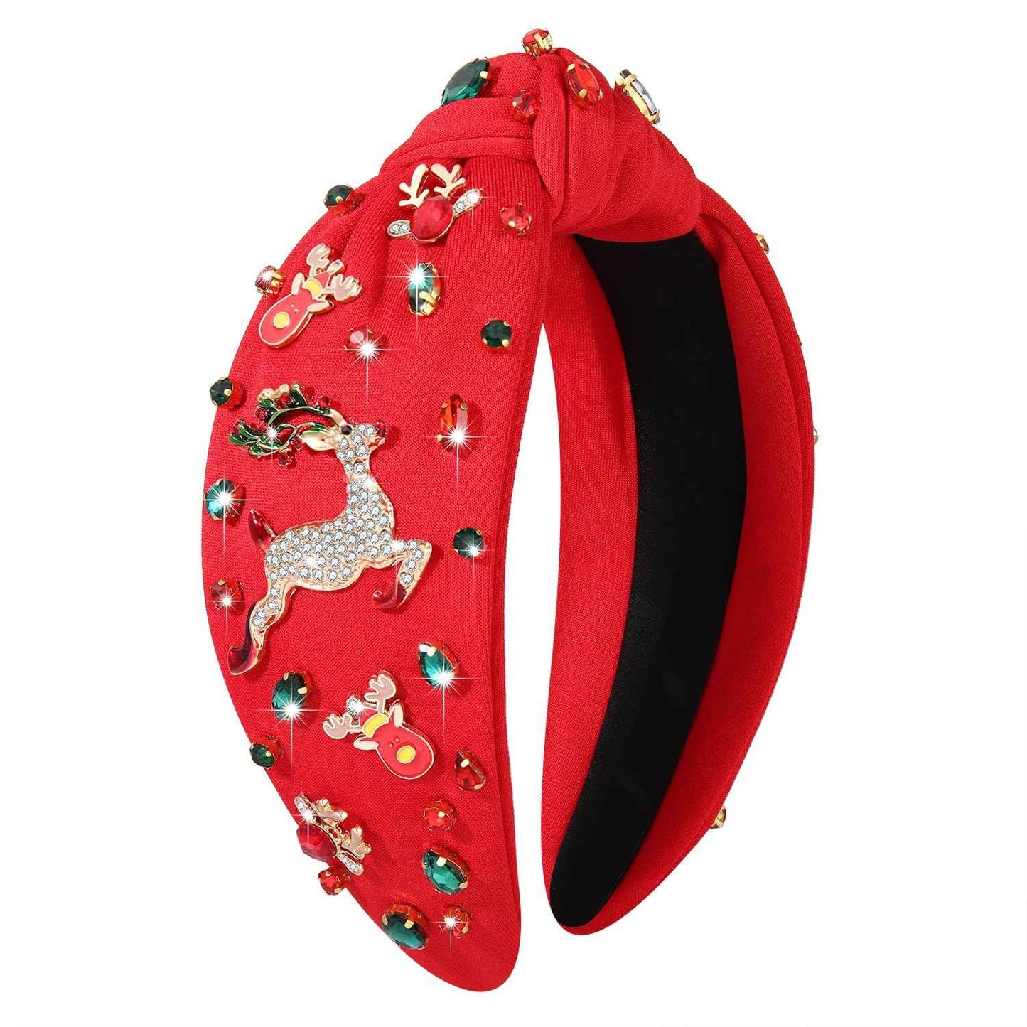 MOLOCH Christmas Headband for Women Christmas Tree Bow Snowflake Knotted Headband Jeweled Crystal Xmas Head Band Xmas Decorations Gifts