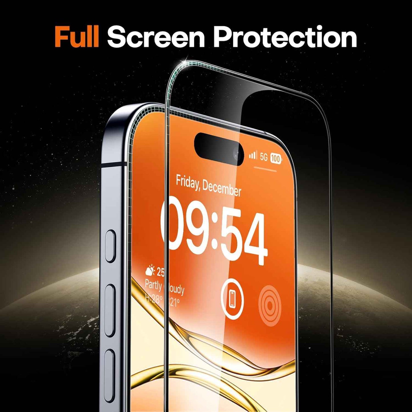 TOCOL for iPhone 17 Screen Protector 6.3 inch 9H Hardness Military Grade Shatterproof HD Tempered Glass for Full Coverage Protection 2 Pack