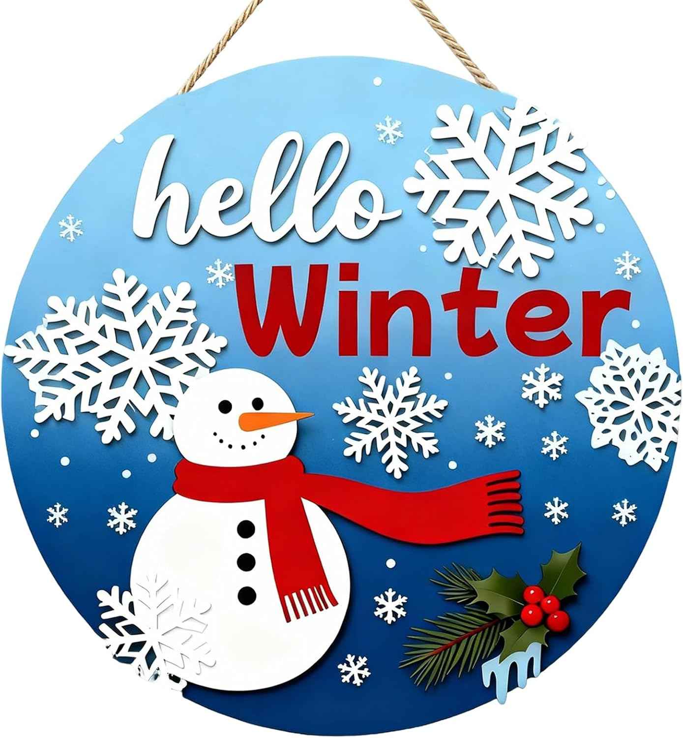 Merry Christmas Wreath Hanging Sign for Front Door, Wooden Welcome Wreaths Sign with Bow for Holiday Rustic Farmhouse Outdoor Wall Window Decor (Merry Christmas)