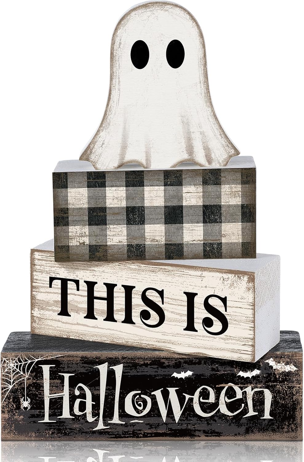 4 Pcs Christmas Table Decoration Wooden Santa Claus Decor Christmas Tiered Tray Decor Decorative Santa Claus Elk Block Sign Gift Farmhouse Xmas Table Centerpiece for Home Kitchen Shelf