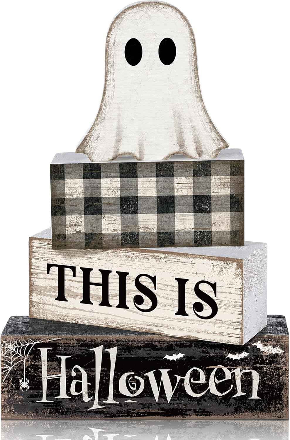 4 Pcs Christmas Table Decoration Wooden Santa Claus Decor Christmas Tiered Tray Decor Decorative Santa Claus Elk Block Sign Gift Farmhouse Xmas Table Centerpiece for Home Kitchen Shelf