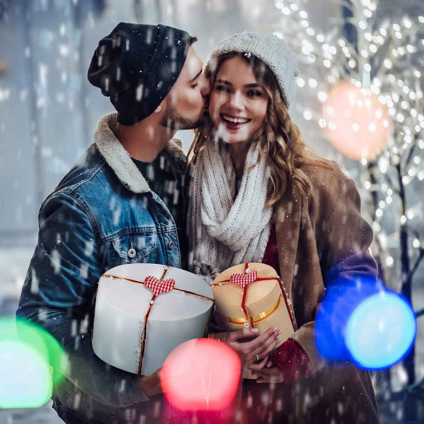 11 Yard/ 2 Rolls Valentine's Day Heart Beads Ribbon Stain Heart Garland Wreath Ribbon for Valentine's Day Wedding DIY Wrapping Crafts Wreath Christmas Tree Sewing Decoration