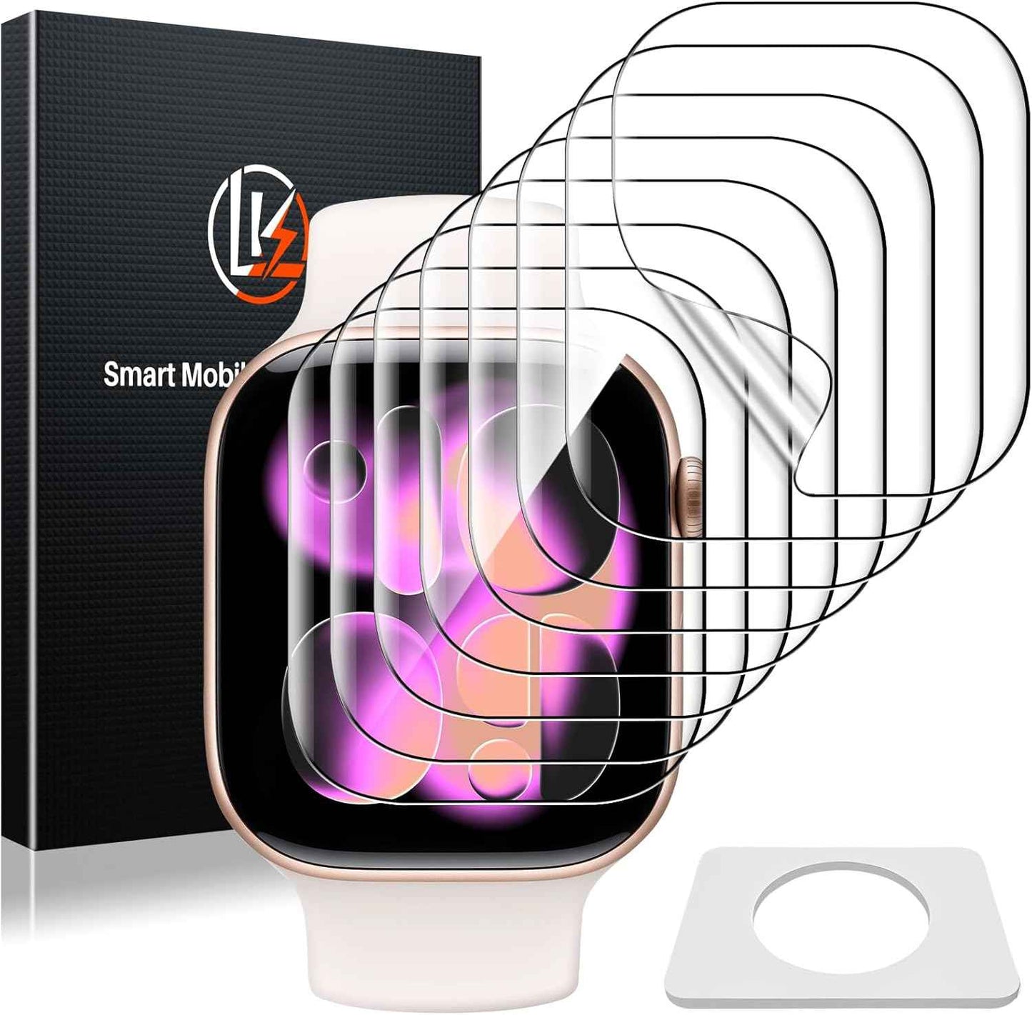 LK 6 Pack for Apple Watch Series 11/ Series 10 Screen Protector 42mm - Anti-Scratch, Self-Healing Soft TPU Screen Protector for Apple Watch 42mm, Bubble Free, HD Transparent, Touch Sensitive