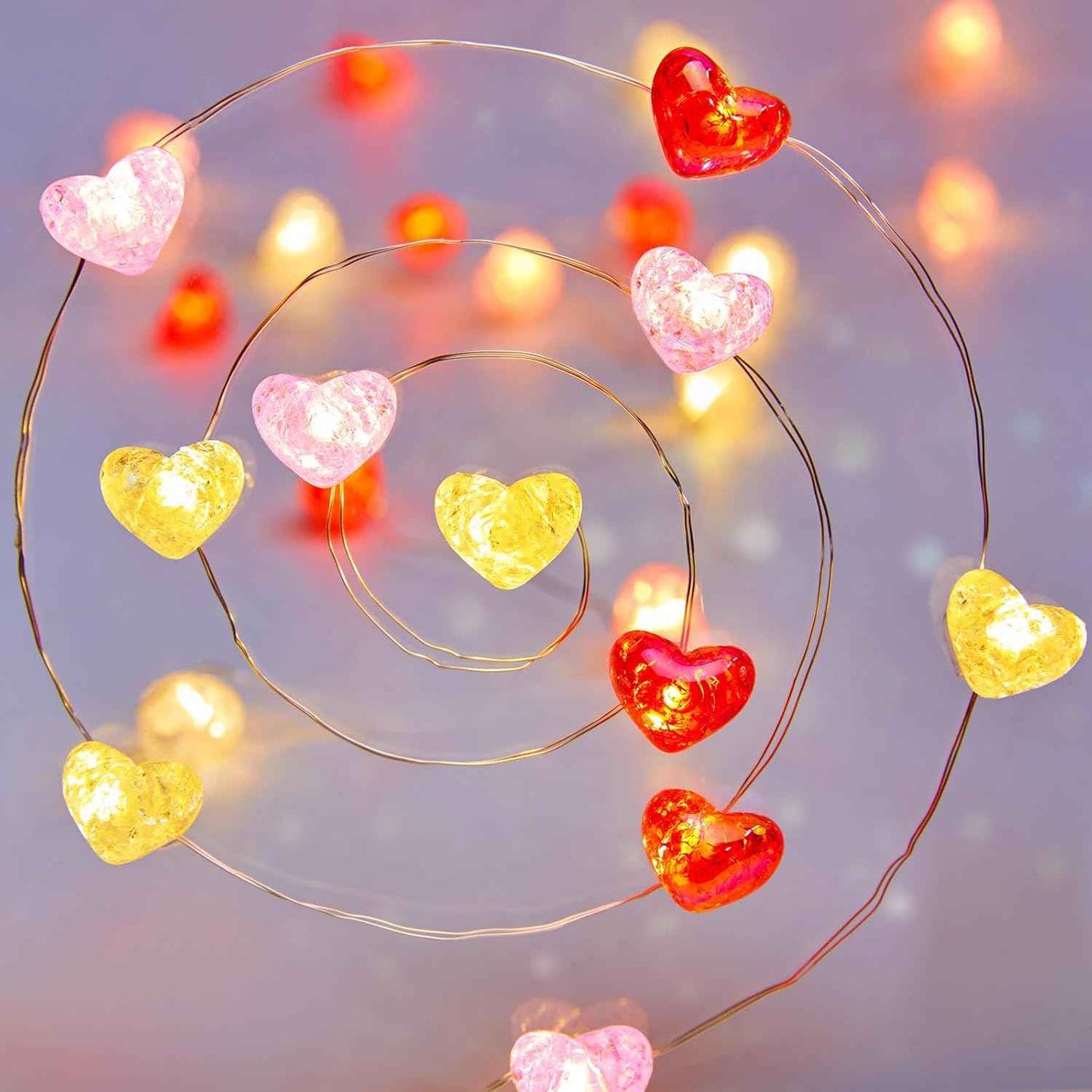 Valentine’s Day Fairy String Lights - 10.5 ft 30 LED Pink Heart Battery Operated Fairy Lights with Timer and Remote, Twinkle Heart Lights for Wedding DIY Indoor Christmas Gift Valentine's Day