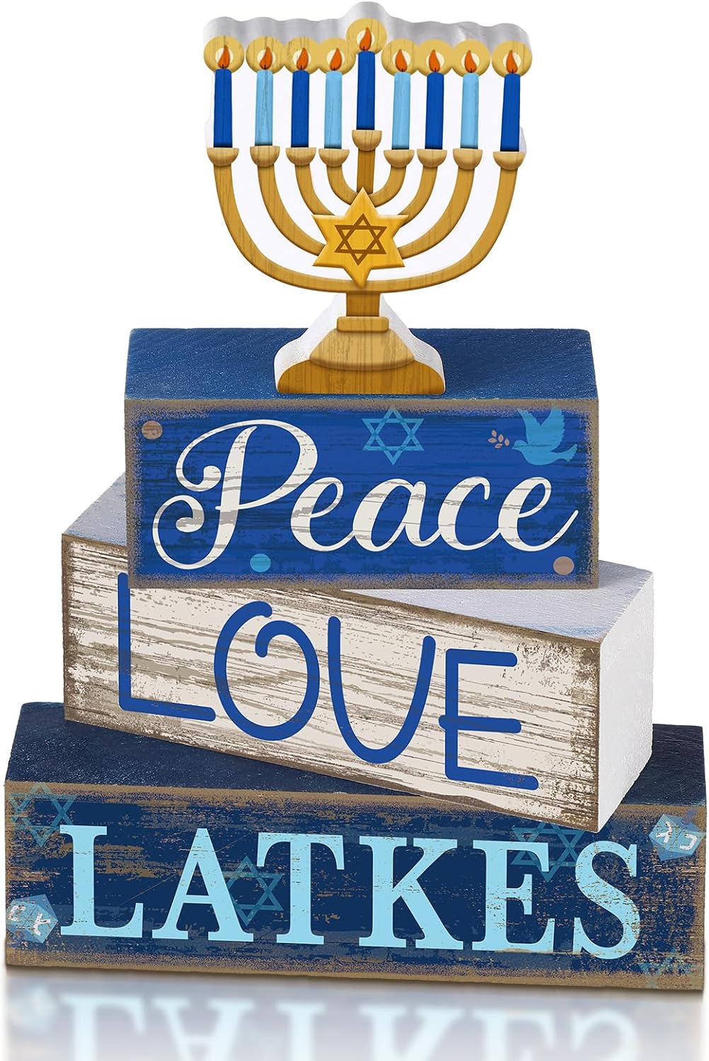 4 Pcs Christmas Table Decoration Wooden Santa Claus Decor Christmas Tiered Tray Decor Decorative Santa Claus Elk Block Sign Gift Farmhouse Xmas Table Centerpiece for Home Kitchen Shelf