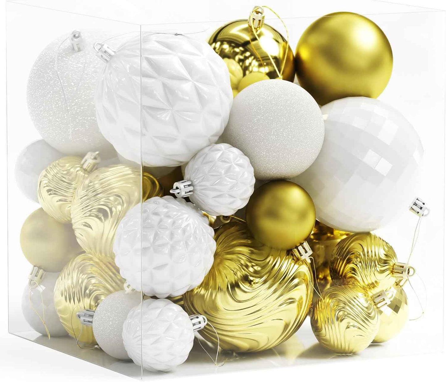 Annecy Christmas Tree Ornaments - 36 PCS Shatterproof Christmas Ball Ornaments Set for Holiday, Wreath & Party Decorations (Multi-Size, Red, Green, Gold)
