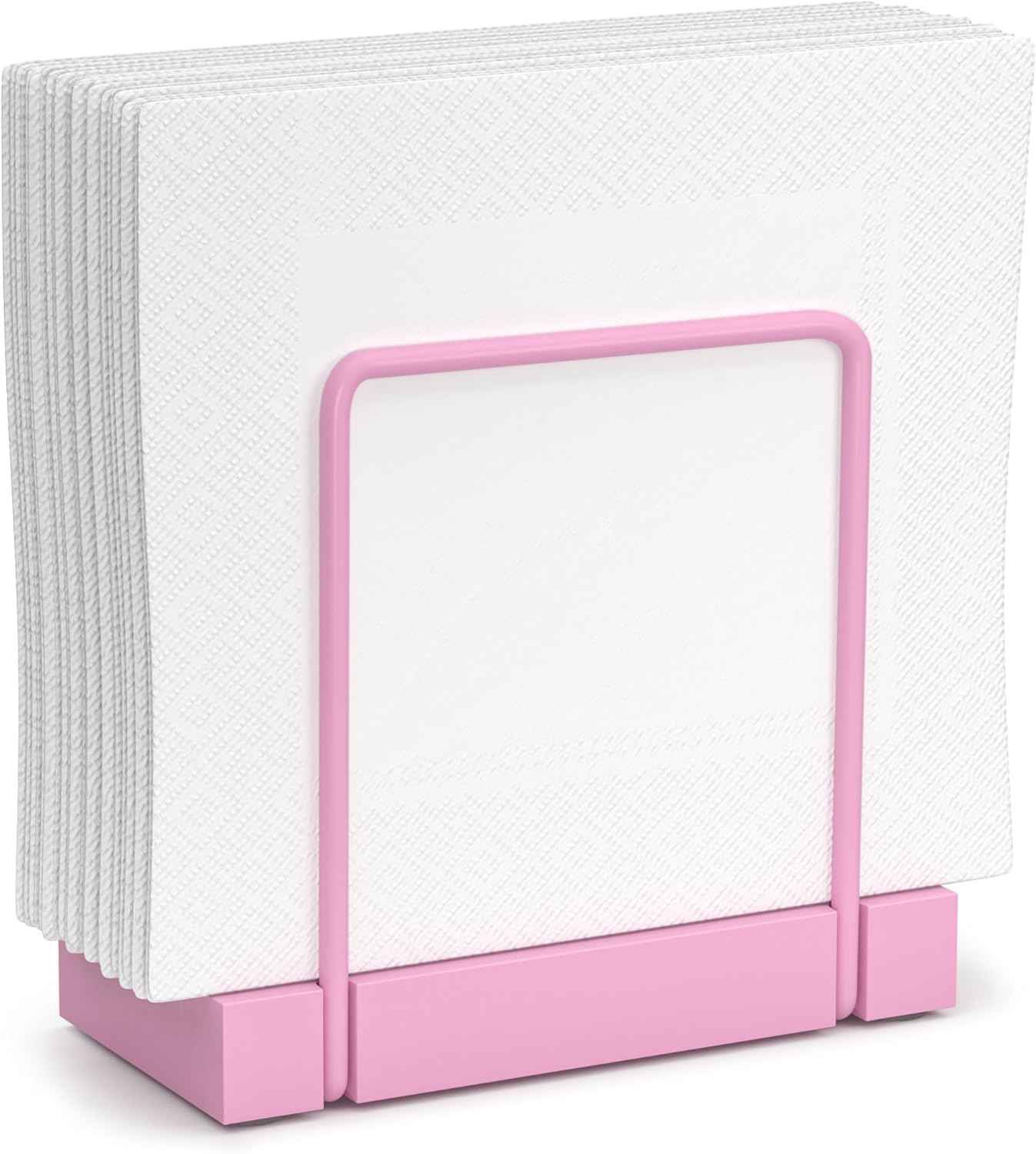 Wican Napkin Holder for Table, Bamboo Iron Standing Napkin Dispenser for Kitchen Dining Farmhouse Cocktail Picnic Bar Rustic Wood Holders for Paper Mail Bills Suitable for All Dining Room Decors Black