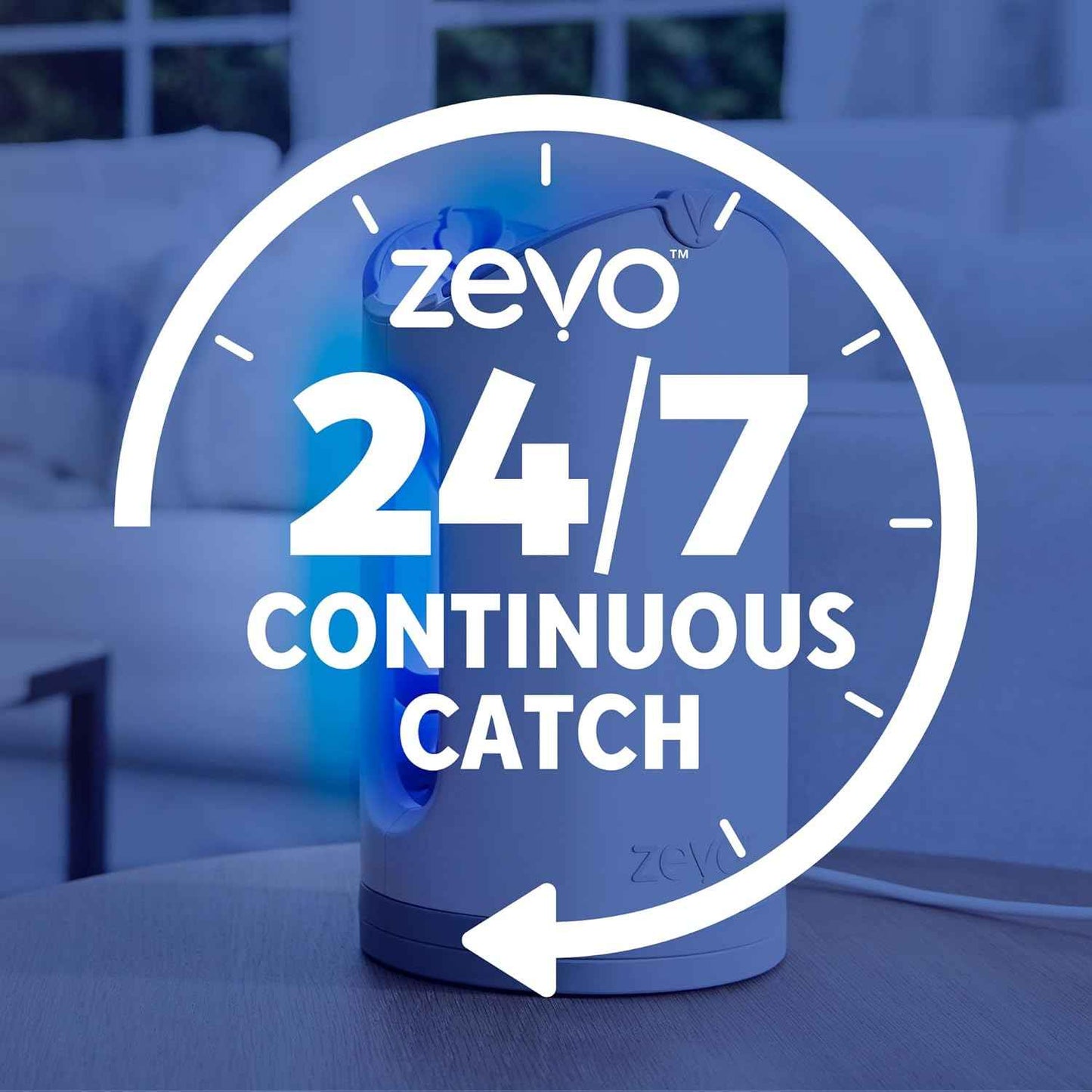 Zevo MAX Bug Catcher & Fly Trap for Indoors - Flying Insect Trap for Gnats, House & Fruit Flies - Use in Any Room - No-Mess Disposal (1 Plug in Base & 2 Cartridges)