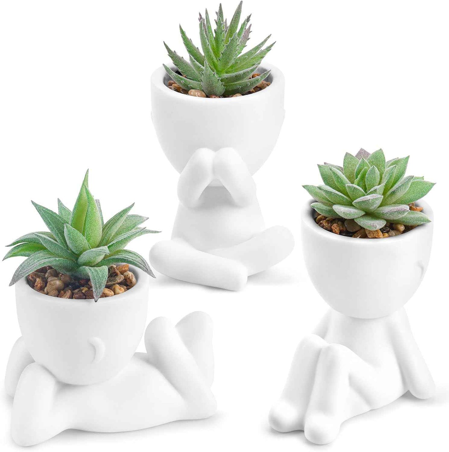 Der Rose 3pcs Fake Succulents Plants Artificial for Black Bathroom Bedroom Home Living Room Halloween Decor Aesthetic Indoor