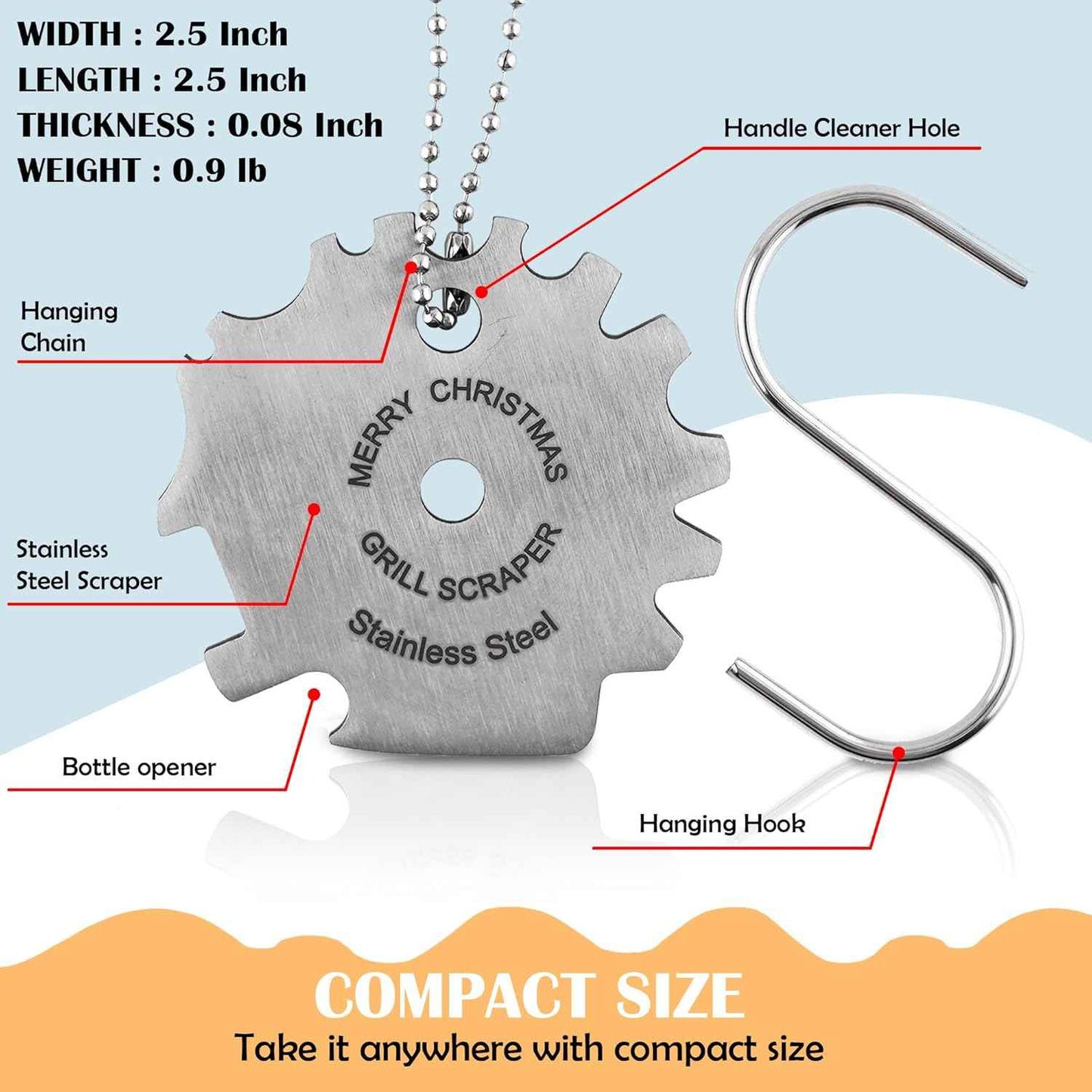 Grill Scraper Stocking Stuffers for Adults Men Women Gifts Teens Gift for Men Who Have Everything Dad Christmas Mom Grandma Grandpa Him Her Stuffer Husband Ideas Boyfriend Father Kitchen Gadgets