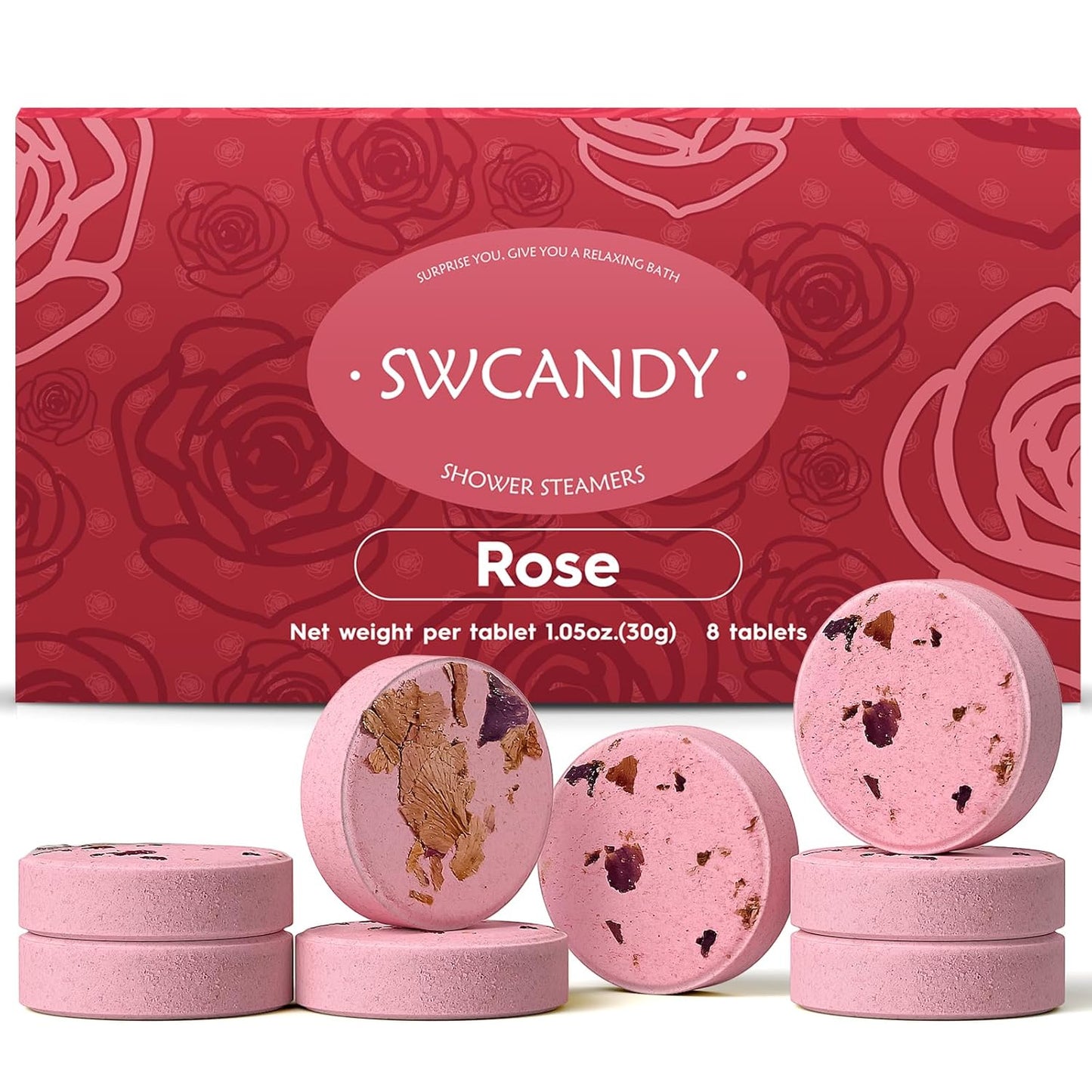 Shower Steamers Aromatherapy Birthday Gifts for Women - SWCANDY 8 Pcs Easter Basket Stuffers, Her Mom Adults Men Him Teen Self Care with Natural Essential Oils Relaxation Home SPA Travel Holidays