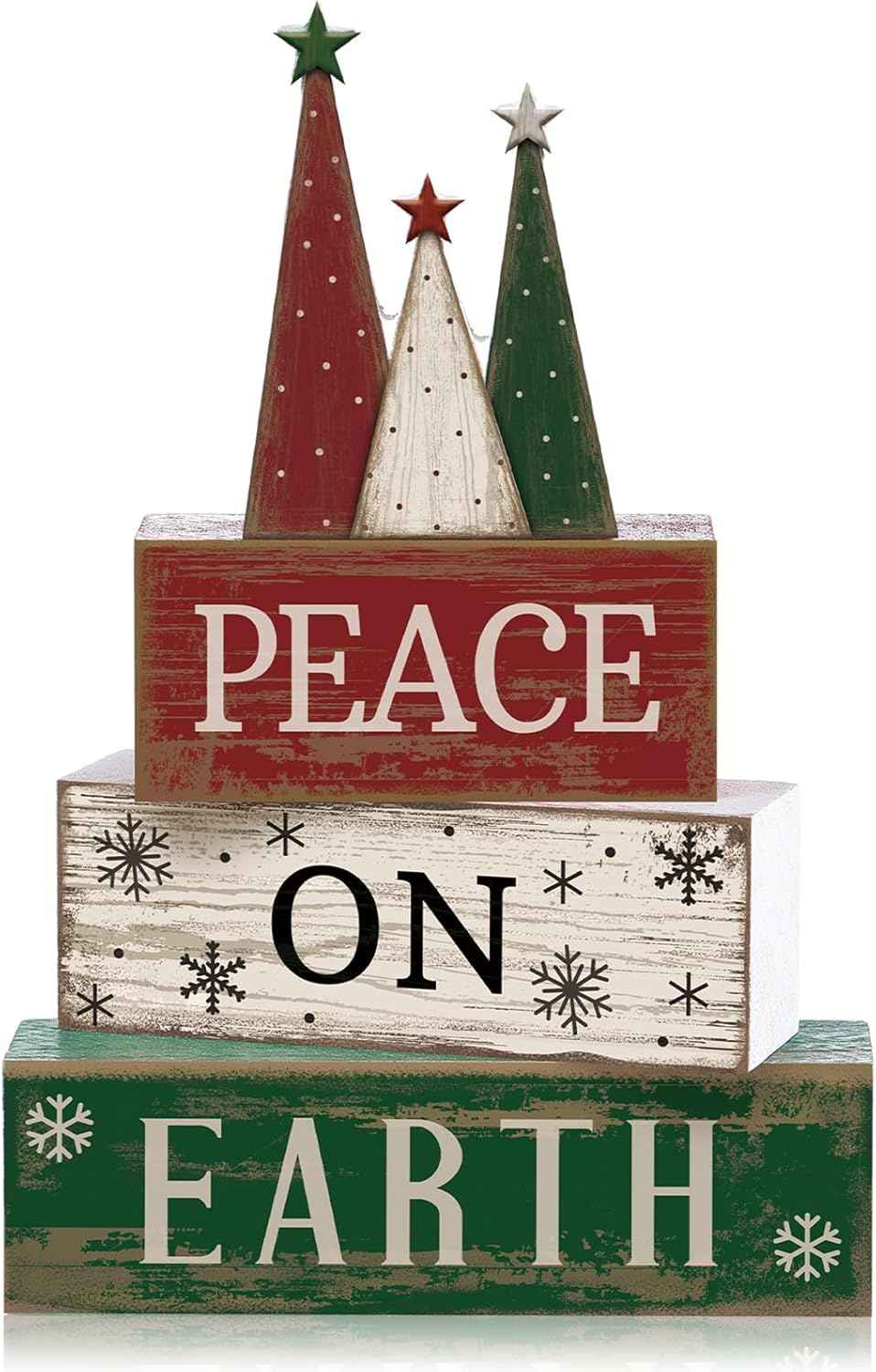 4 Pcs Christmas Table Decoration Wooden Santa Claus Decor Christmas Tiered Tray Decor Decorative Santa Claus Elk Block Sign Gift Farmhouse Xmas Table Centerpiece for Home Kitchen Shelf