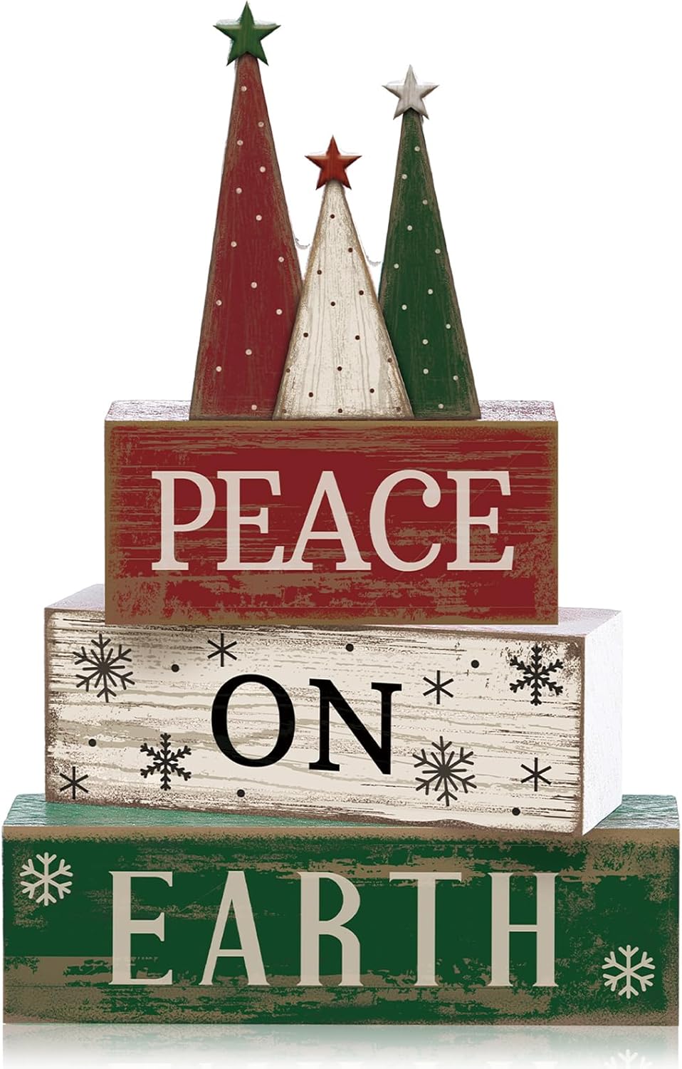 4 Pcs Christmas Table Decoration Wooden Santa Claus Decor Christmas Tiered Tray Decor Decorative Santa Claus Elk Block Sign Gift Farmhouse Xmas Table Centerpiece for Home Kitchen Shelf