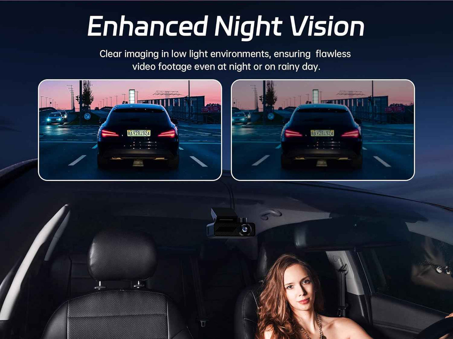 Pelsee P1 Duo 4K Dash Cam Front and Rear, 64GB SD Card, 4K+1080P Dual Dash Camera for Cars, Wi-Fi & App Control, 1.5ββIPS Display Car Camera, Voice Control, Night Vision, 24H Parking Mode, G-Sensor