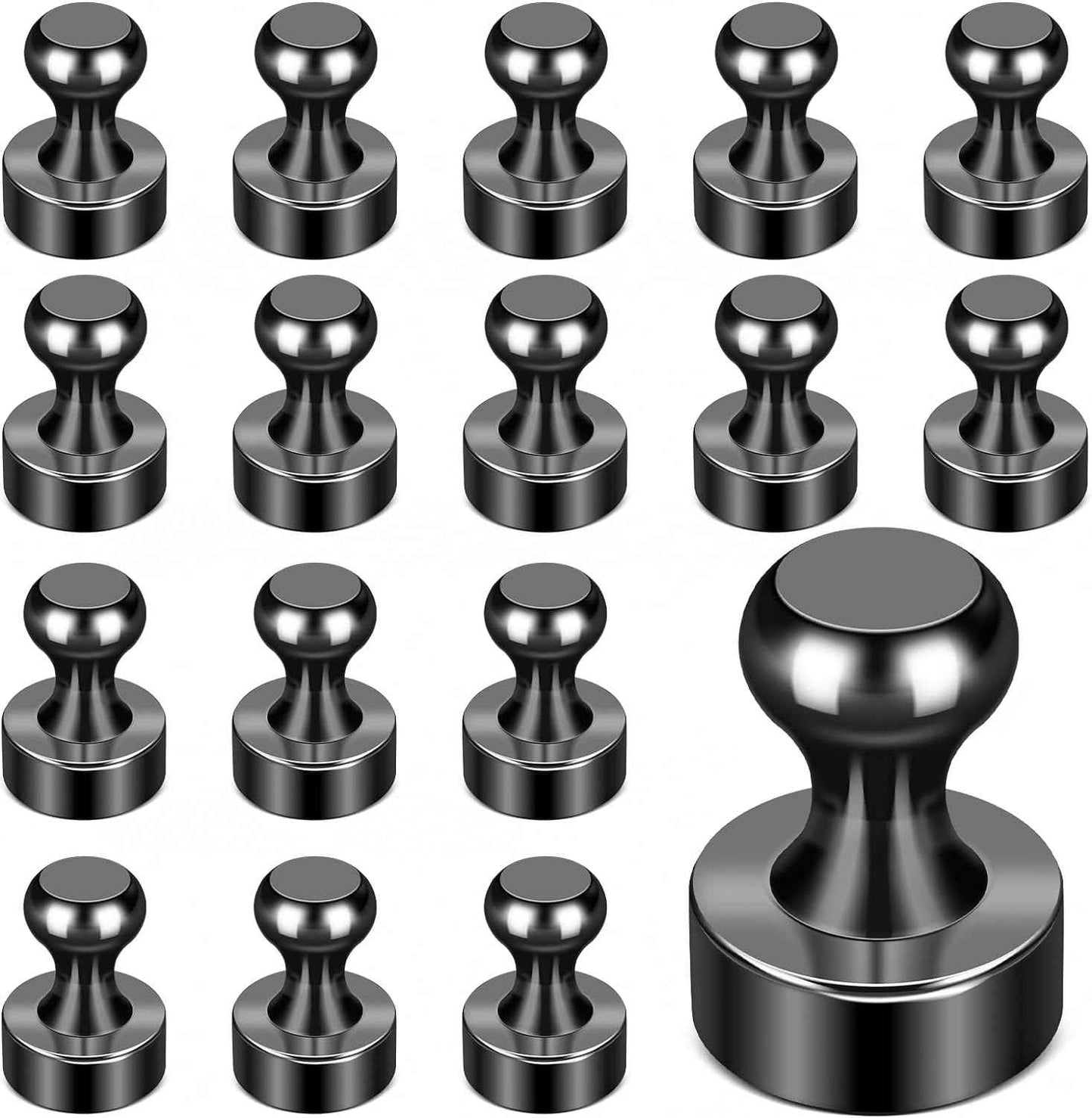 LOVIMAG 12Pcs Black Fridge Magnets, Small and Strong Magnets for Whiteboard, Office, Classroom, Map, Kitchen