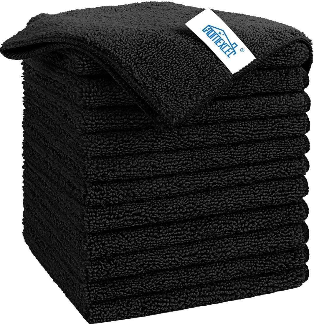 HOMEXCEL Microfiber Cleaning Cloth, Kitchen Towels 12 Pack, Lint Free, Scratch-Free, Highly Absorbent, Reusable Dish Towels for Kitchen and Household